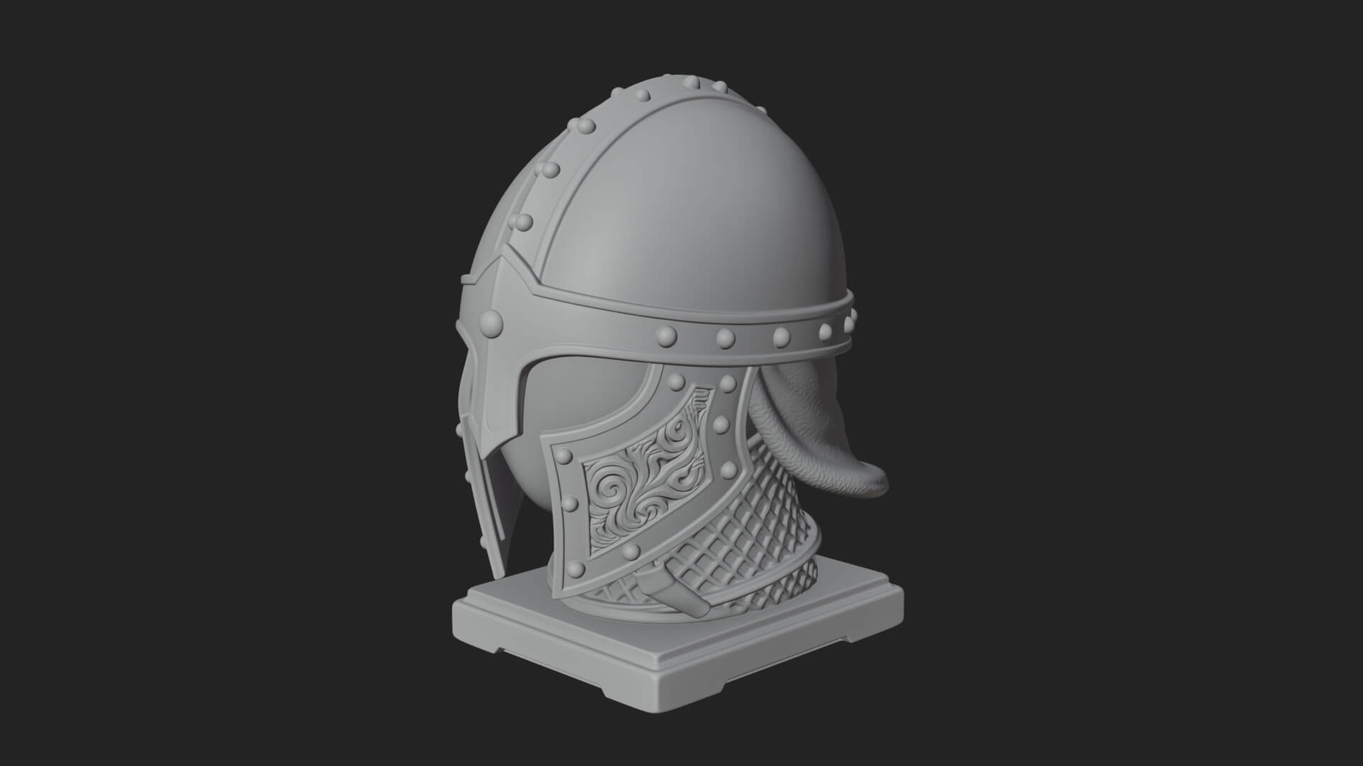 Knotwork Nasal Helm Statue Design 4 3D Print Model 3D Model