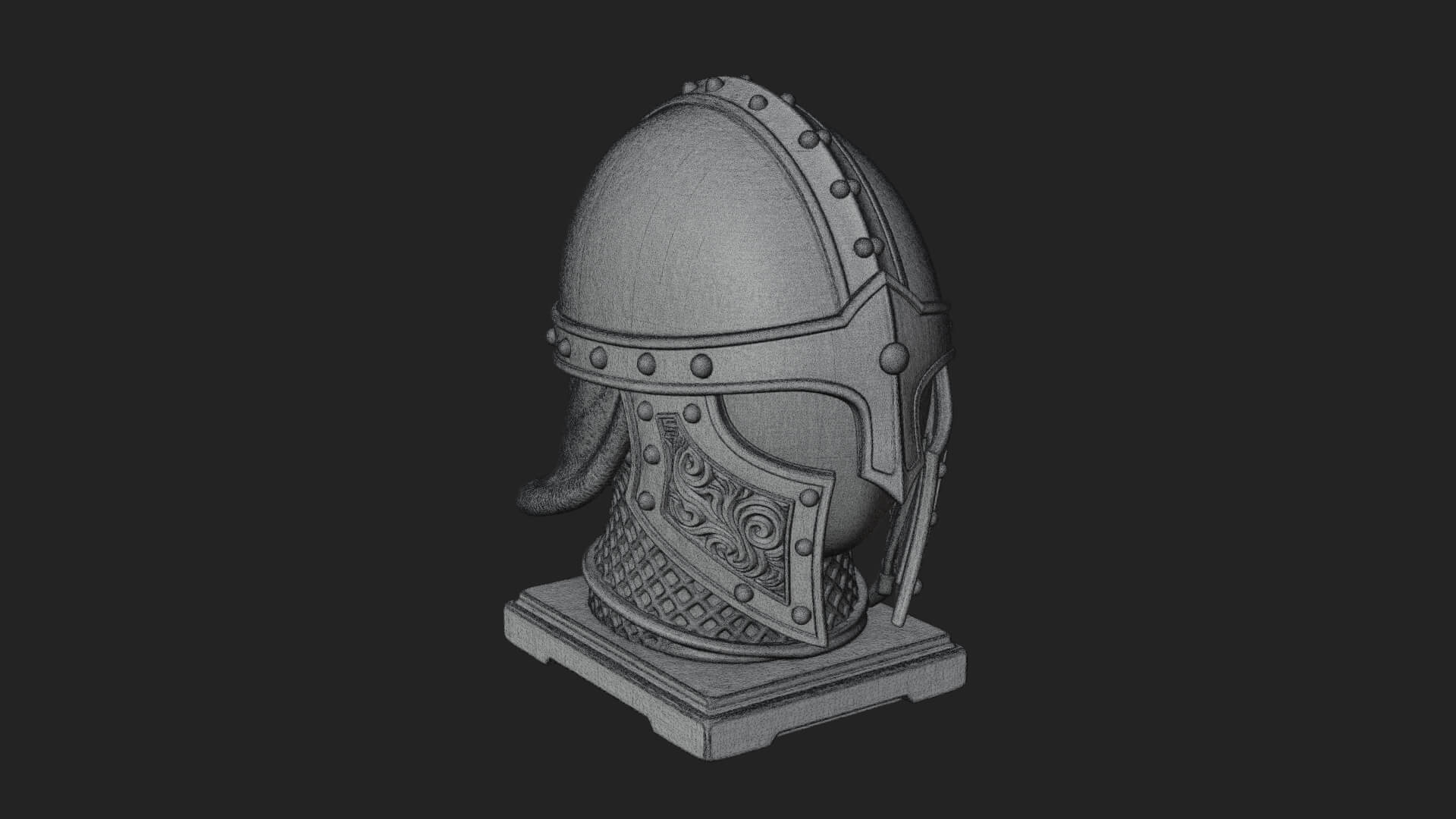 Knotwork Nasal Helm Statue Design 4 3D Print Model 3D Model