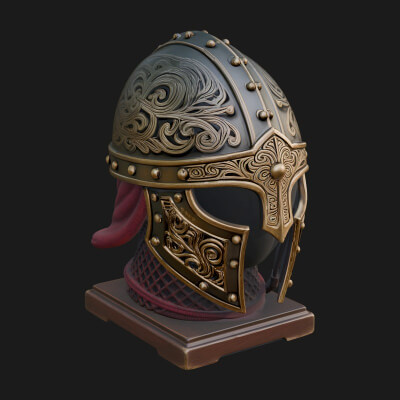 Knotwork Nasal Helm Statue Design 4 3D Print Model