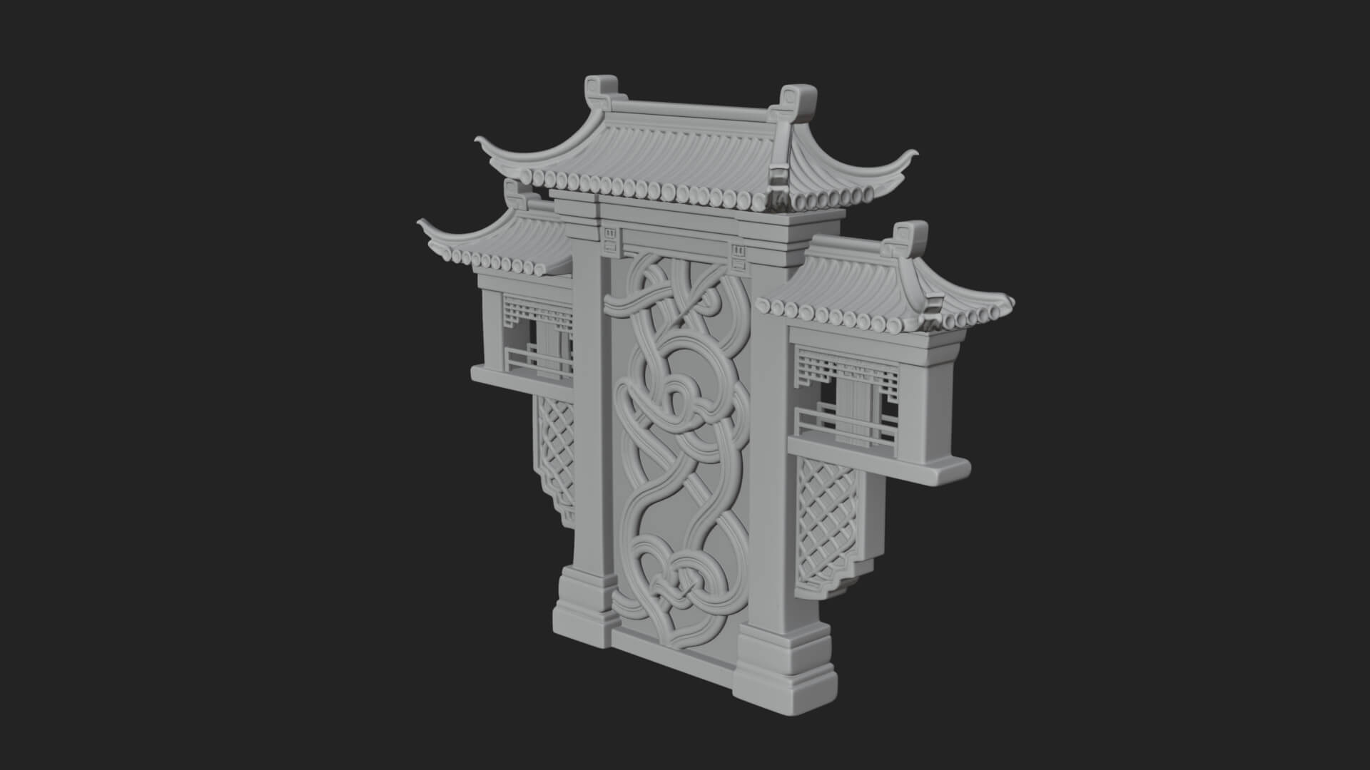 Knotwork Panel Gate Design 1 3D Print Model 3D Model