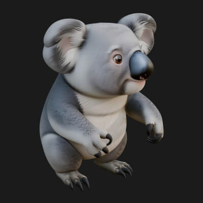 Koala Bear Statue Design 1 3D Print Model