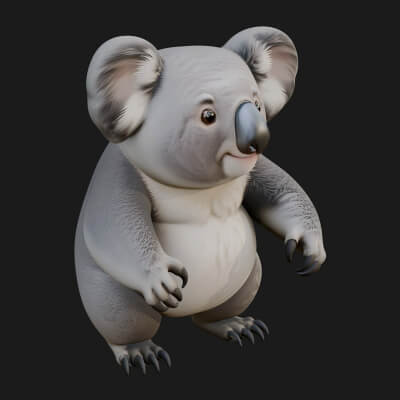 Koala Bear Statue Design 2 3D Print Model