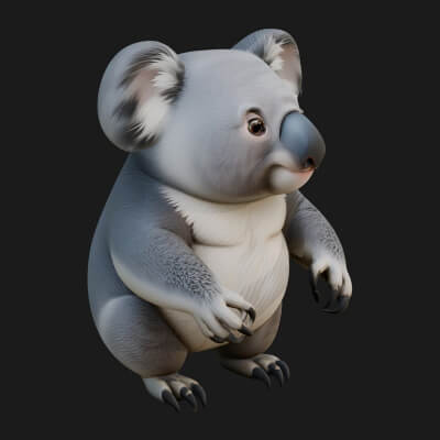 Koala Bear Statue Design 3 3D Print Model