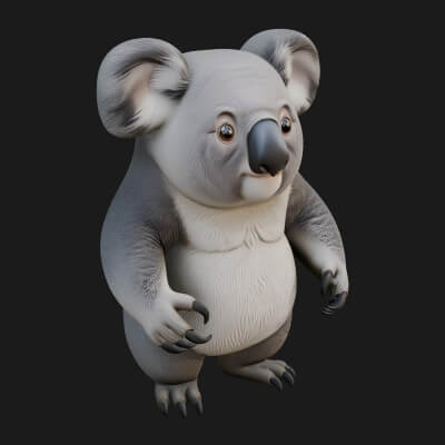 Koala Bear Statue Design 4 3D Print Model