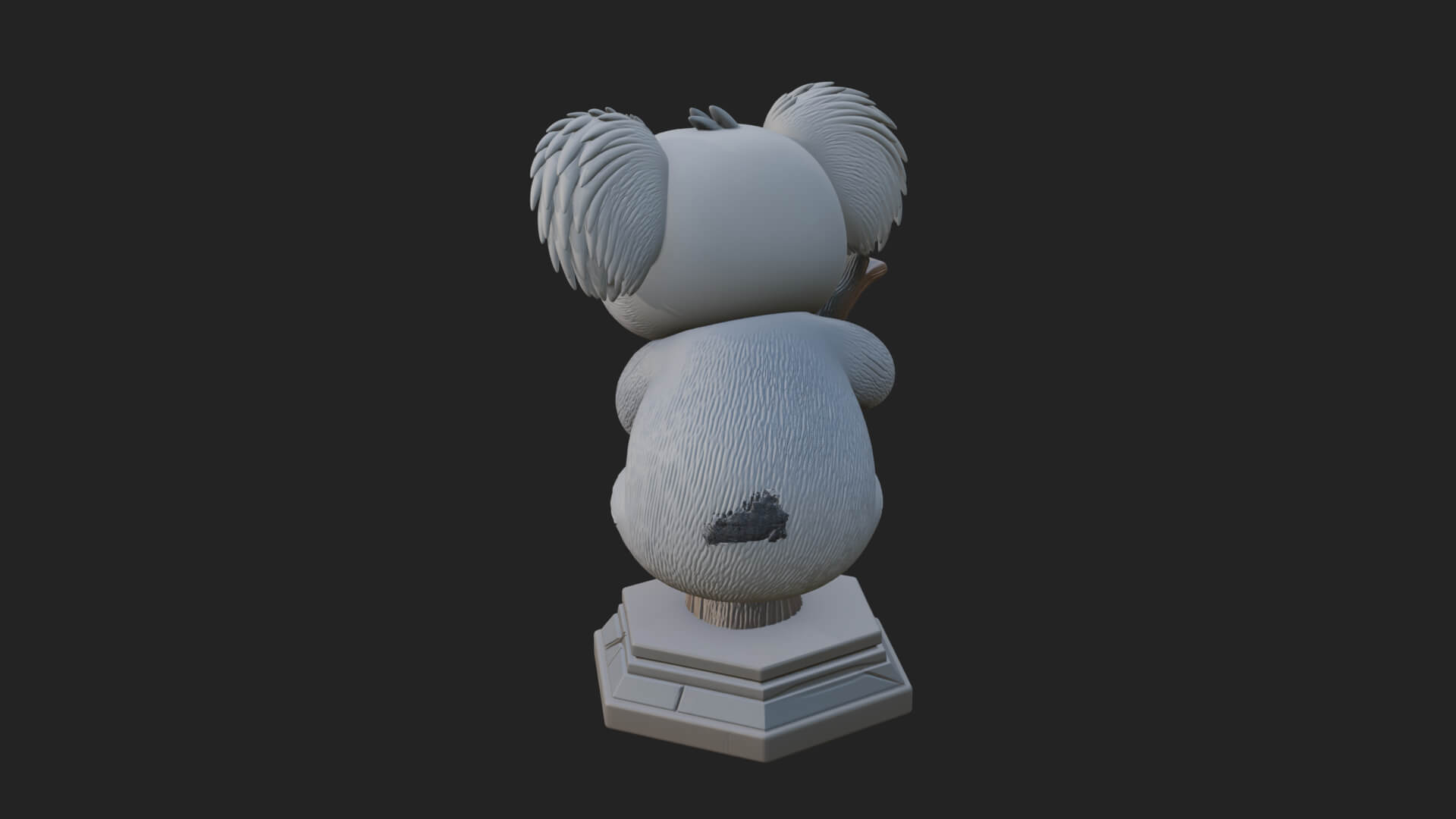 Koala on Branch Statue Design 1 3D Print Model 3D Model
