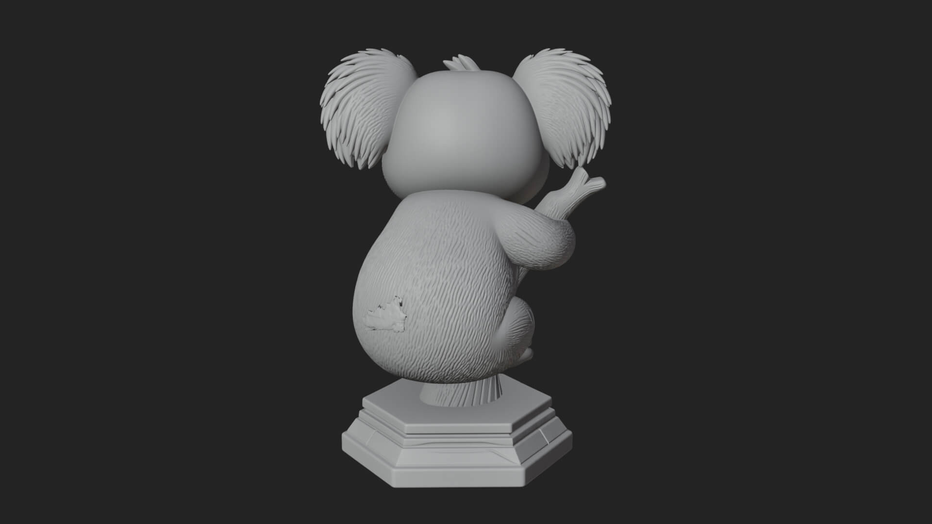 Koala on Branch Statue Design 1 3D Print Model 3D Model