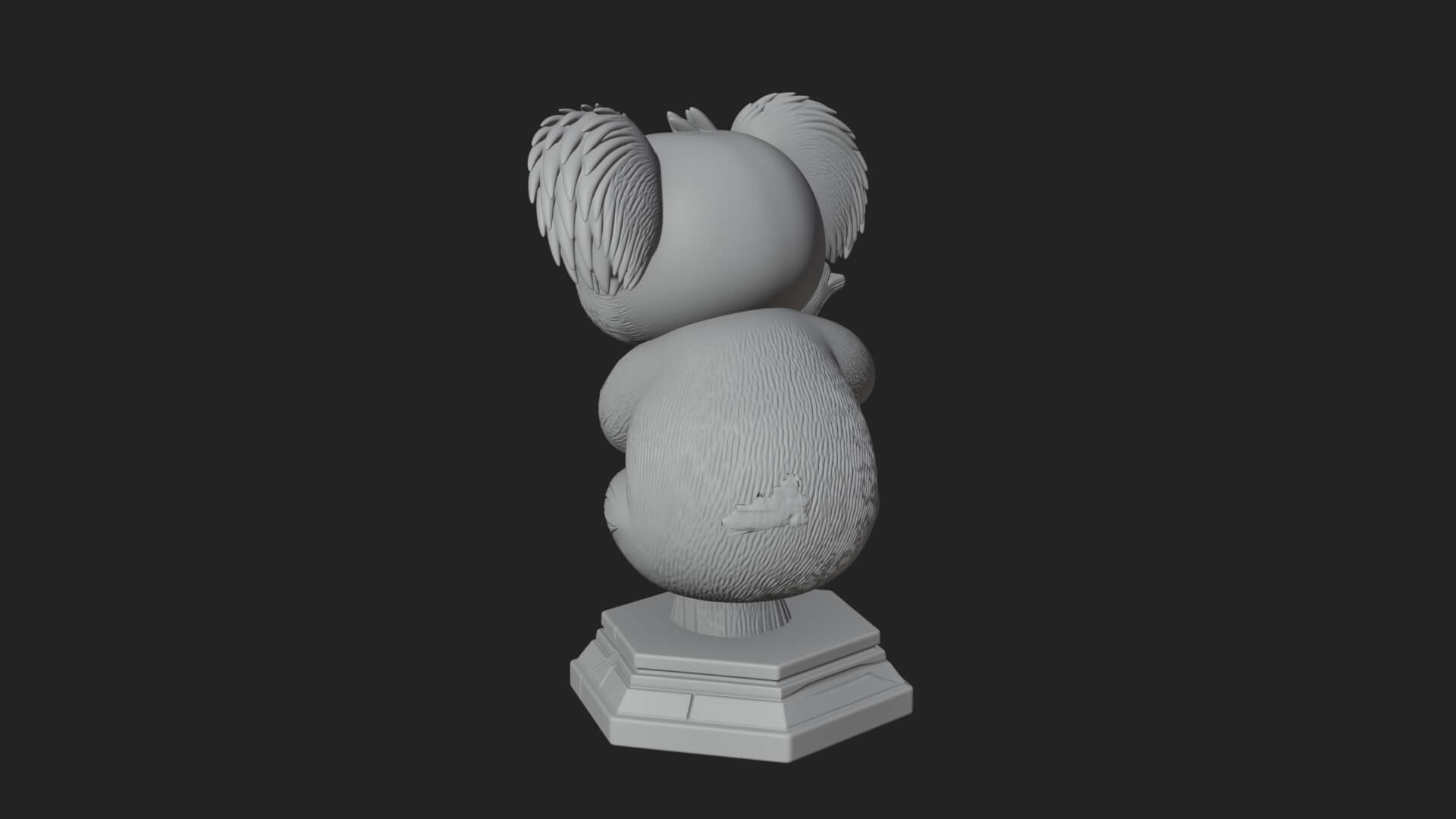 Koala on Branch Statue Design 1 3D Print Model 3D Model