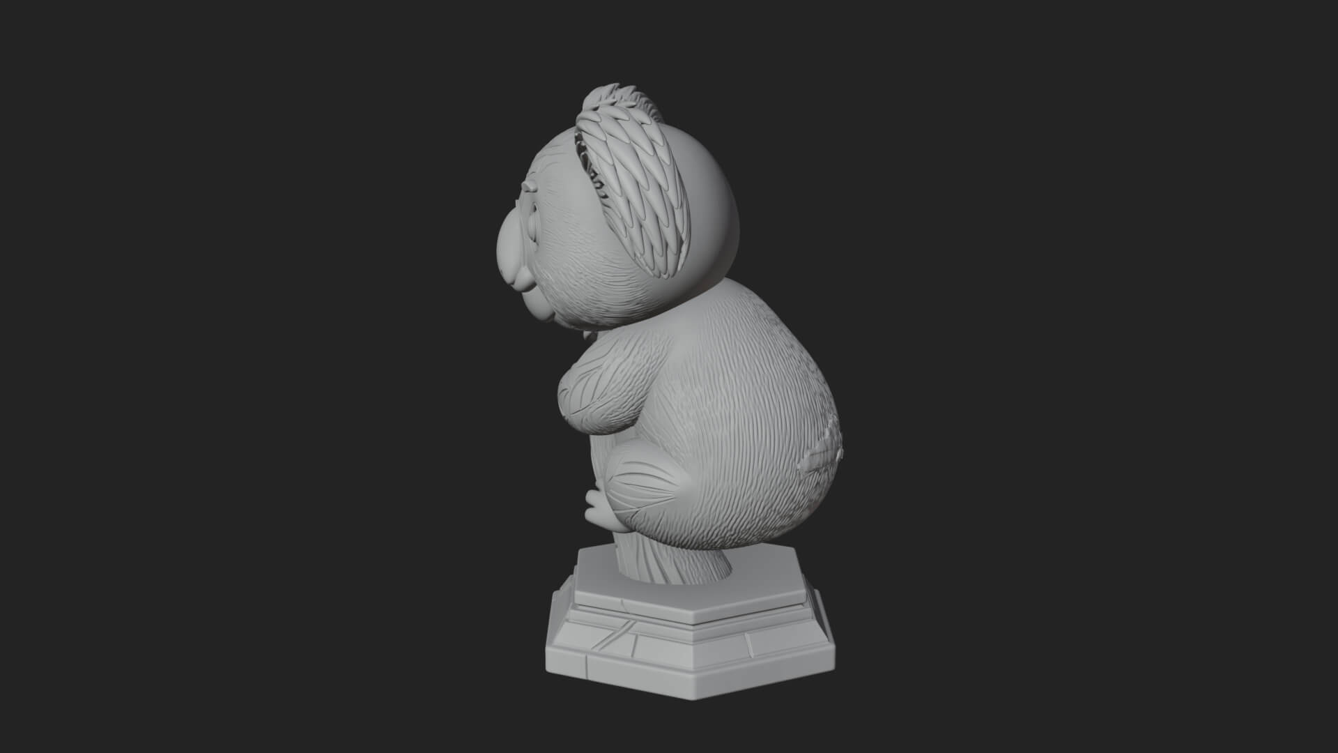 Koala on Branch Statue Design 1 3D Print Model 3D Model
