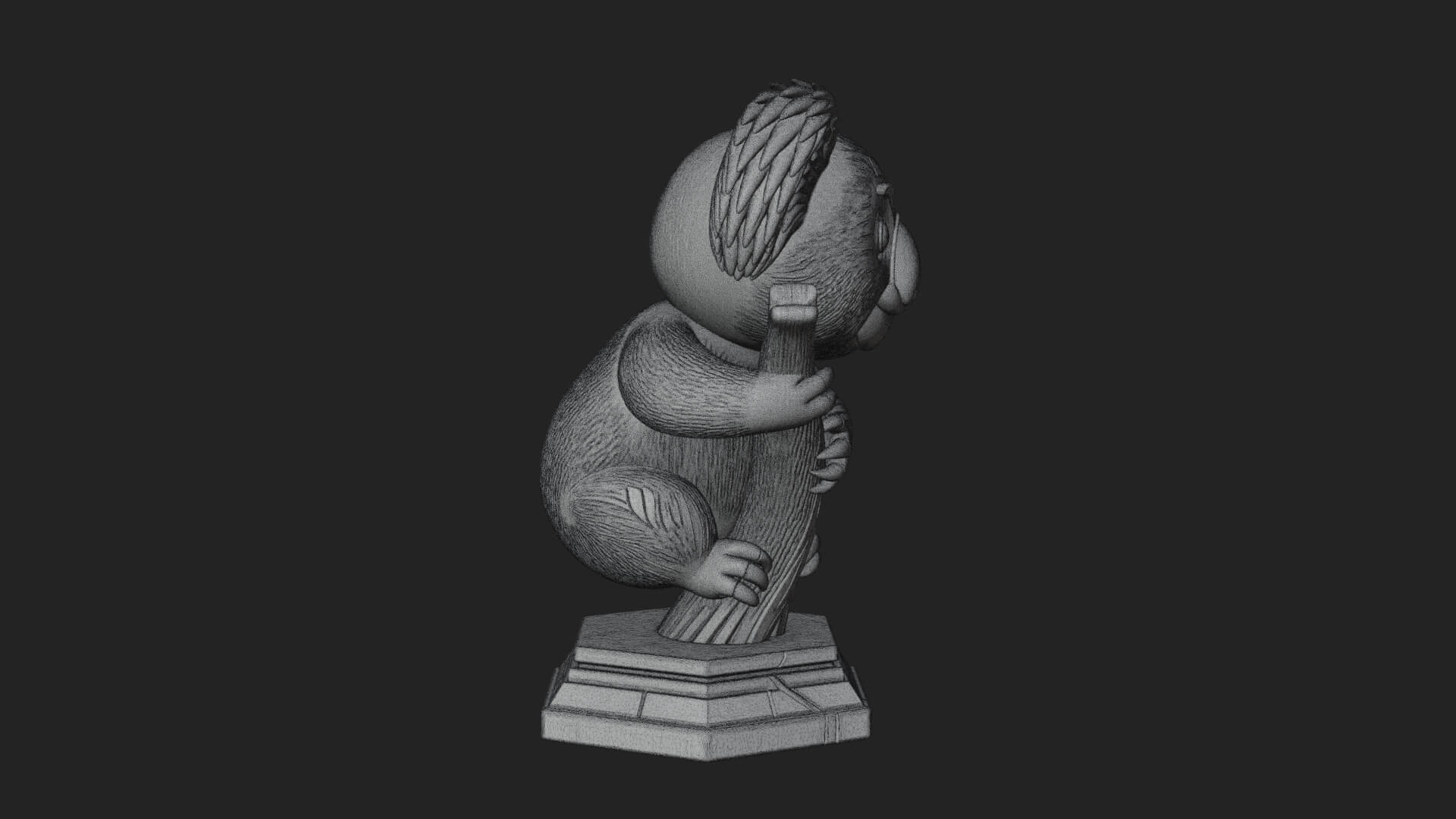 Koala on Branch Statue Design 1 3D Print Model 3D Model