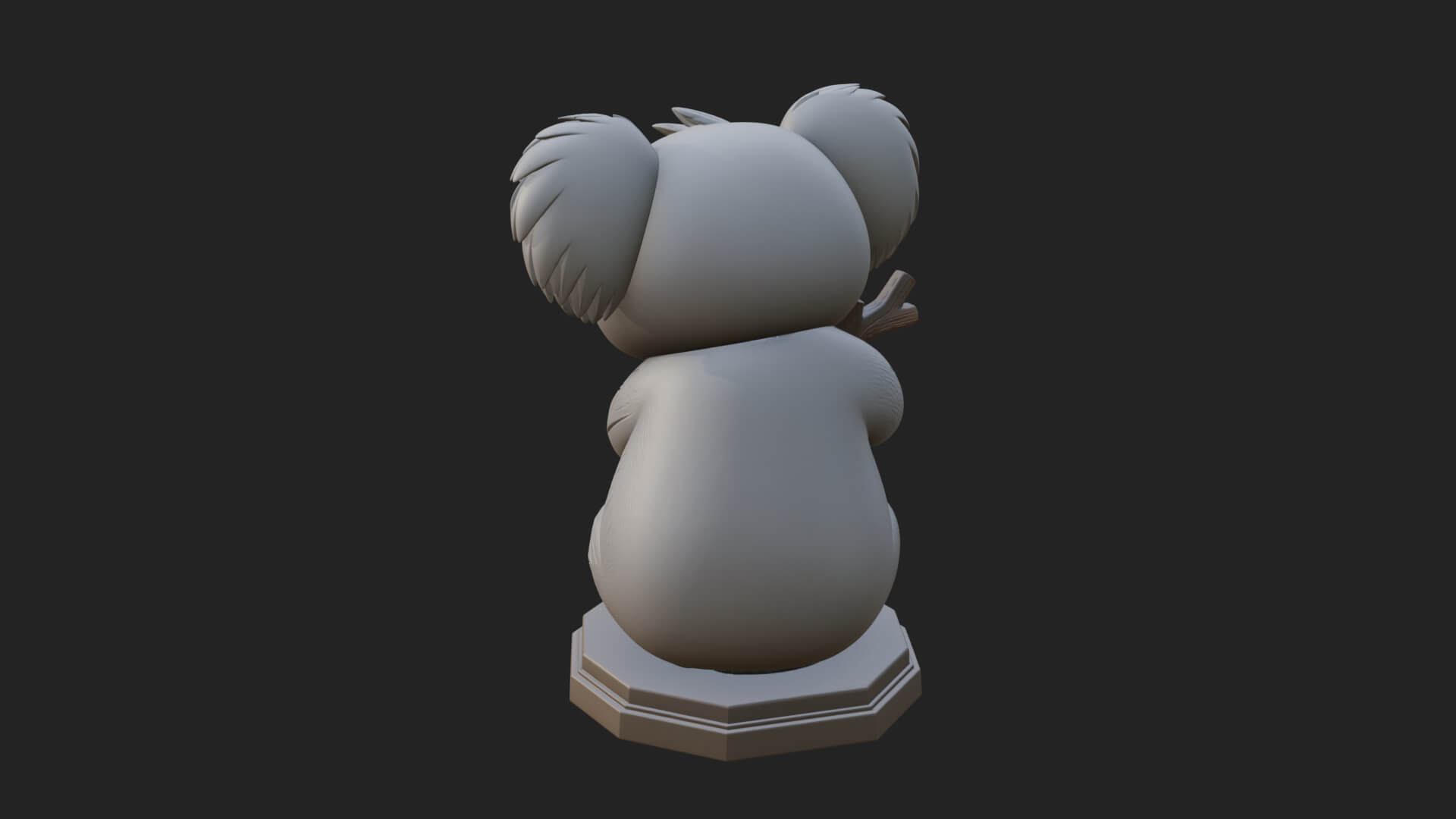 Koala on Branch Statue Design 2 3D Print Model 3D Model
