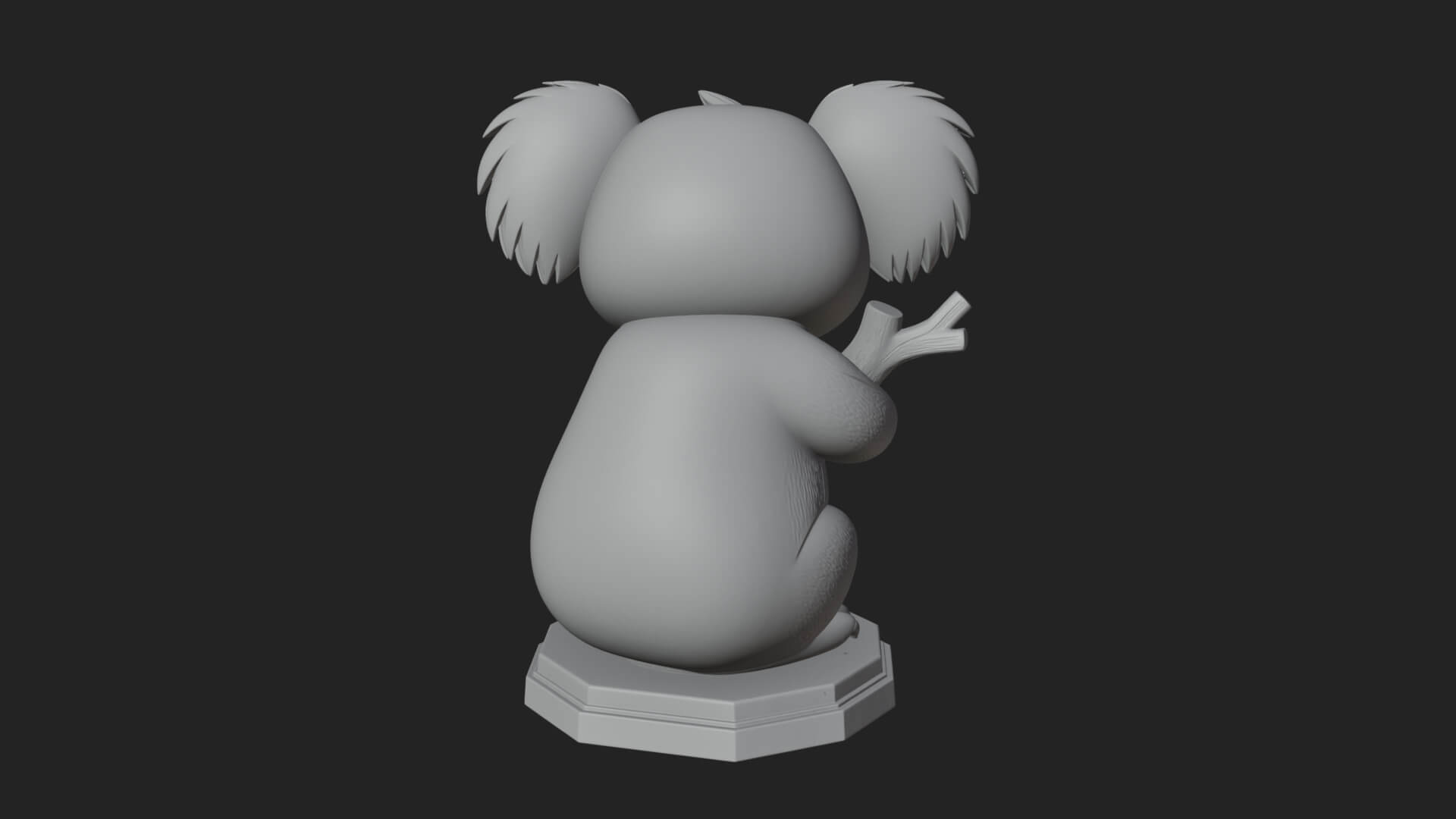 Koala on Branch Statue Design 2 3D Print Model 3D Model