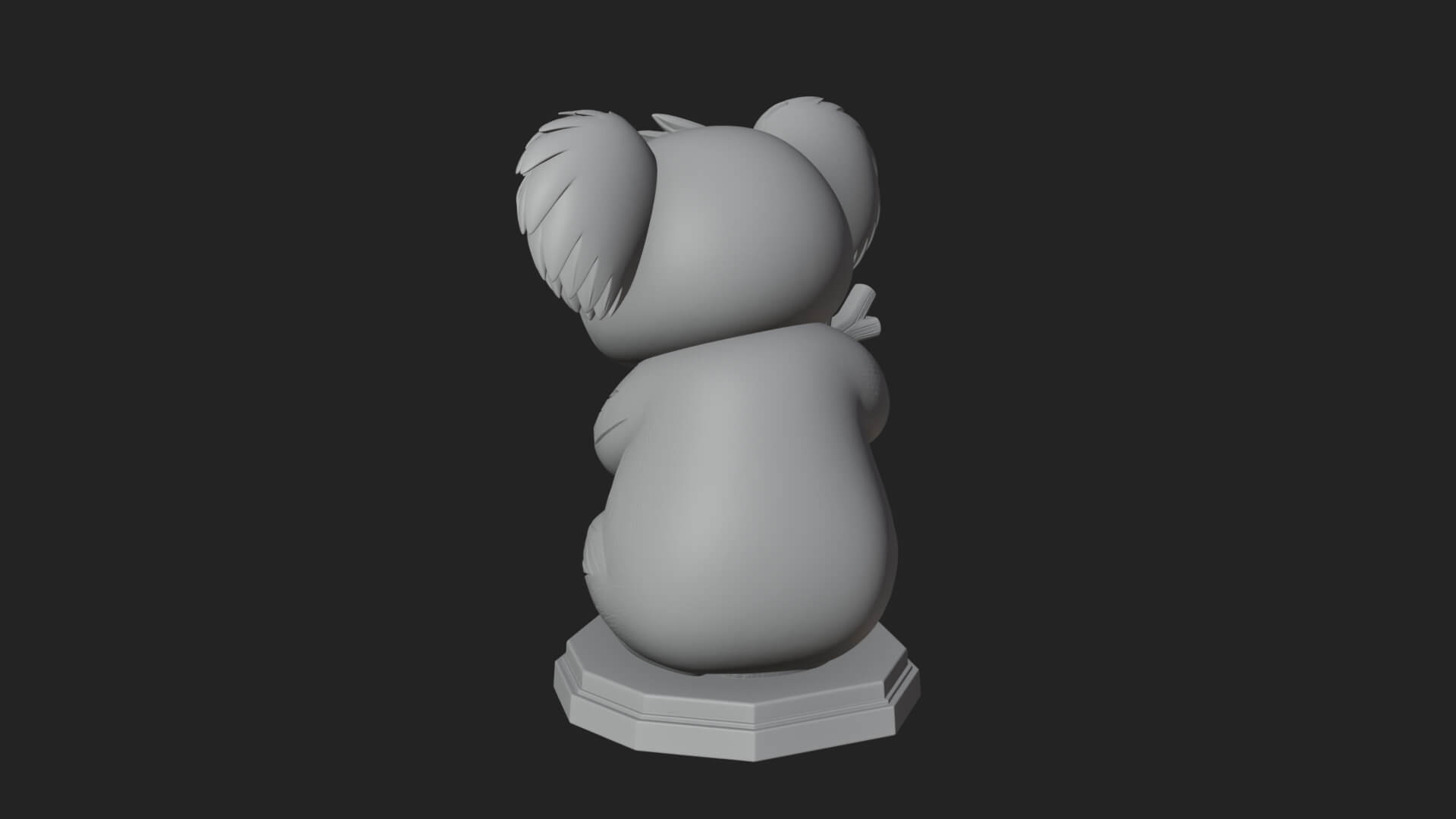 Koala on Branch Statue Design 2 3D Print Model 3D Model