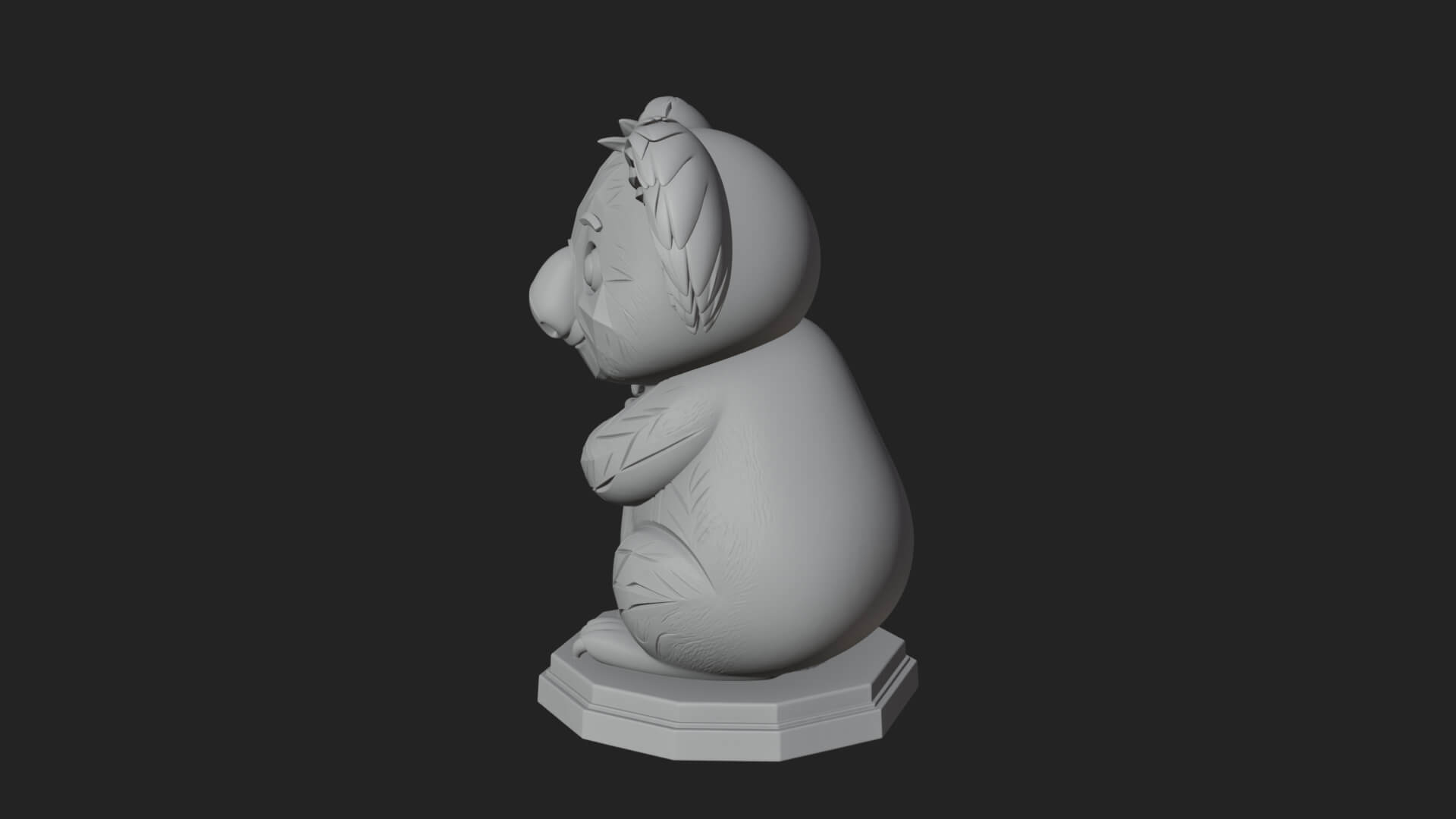 Koala on Branch Statue Design 2 3D Print Model 3D Model