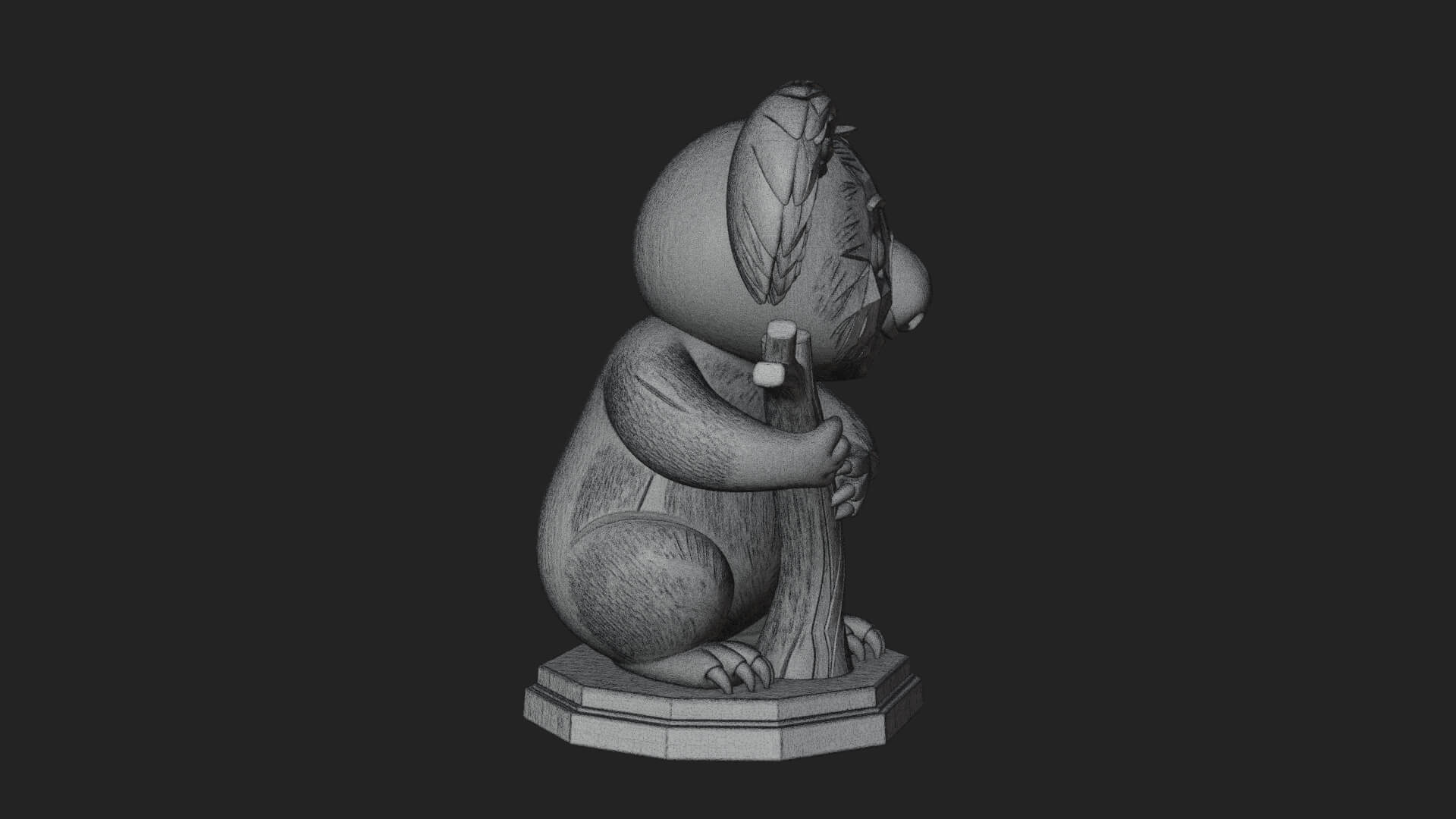 Koala on Branch Statue Design 2 3D Print Model 3D Model