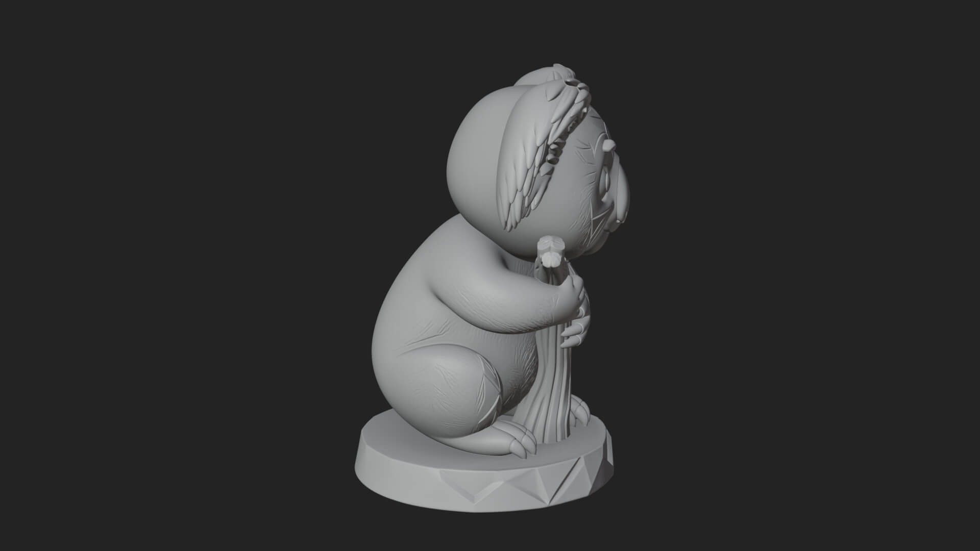 Koala on Branch Statue Design 3 3D Print Model 3D Model