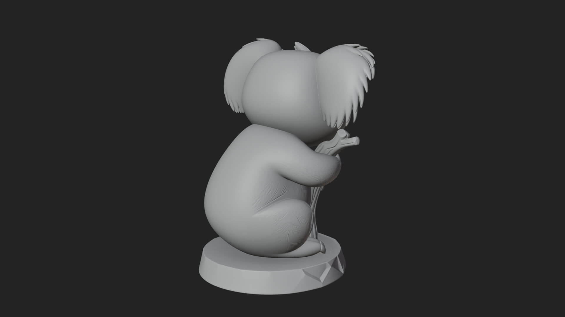 Koala on Branch Statue Design 3 3D Print Model 3D Model