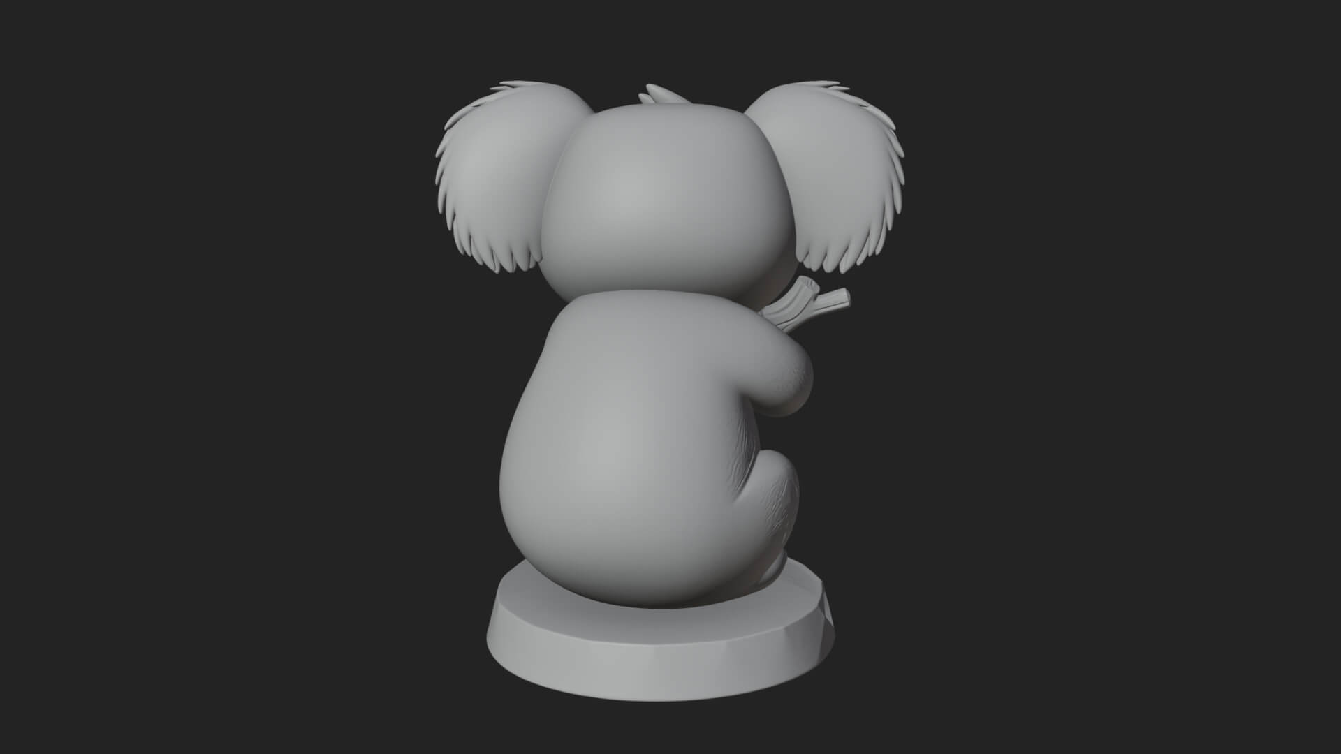 Koala on Branch Statue Design 3 3D Print Model 3D Model