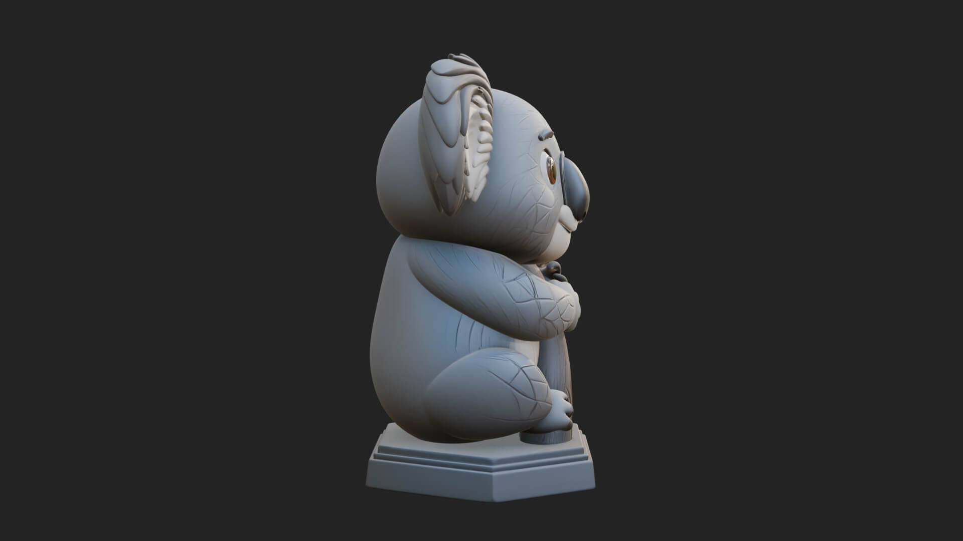Koala on Branch Statue Design 4 3D Print Model 3D Model