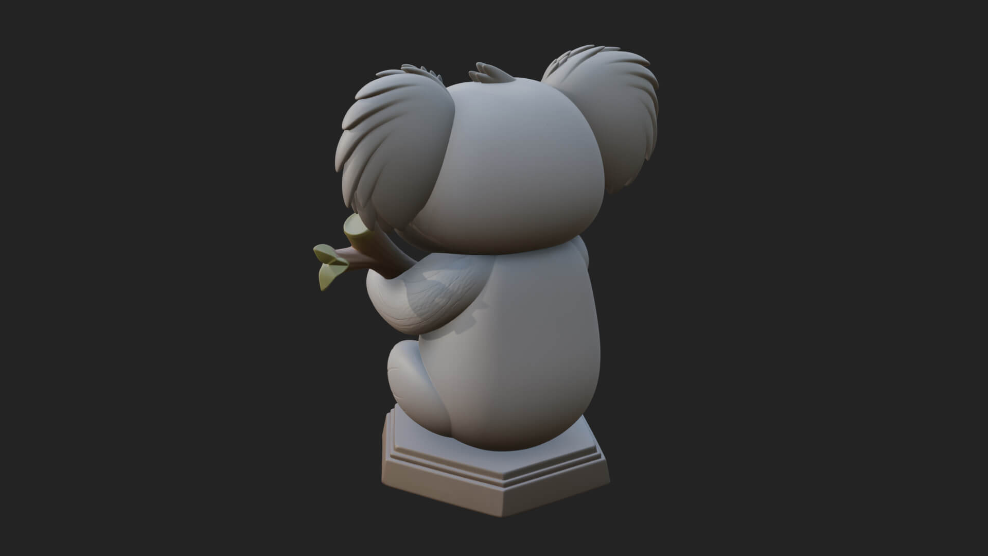 Koala on Branch Statue Design 4 3D Print Model 3D Model