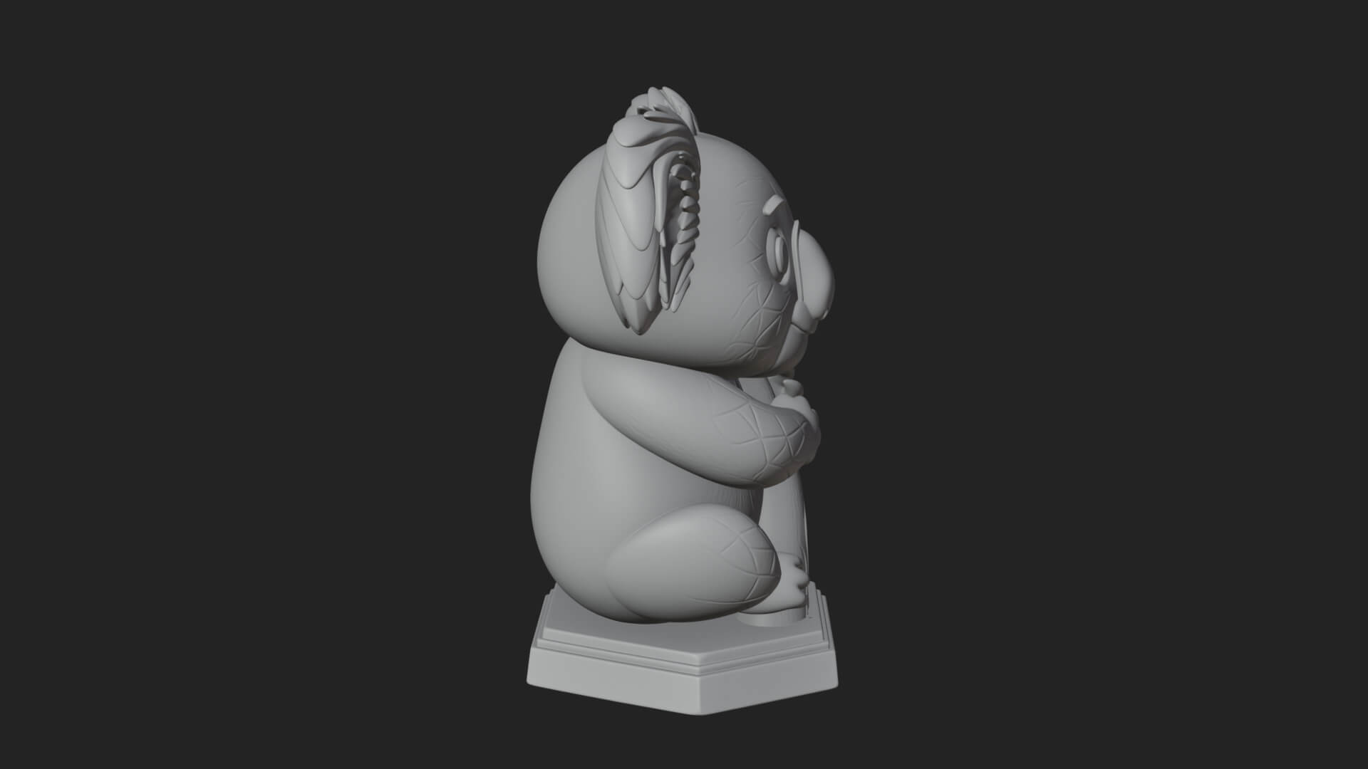 Koala on Branch Statue Design 4 3D Print Model 3D Model