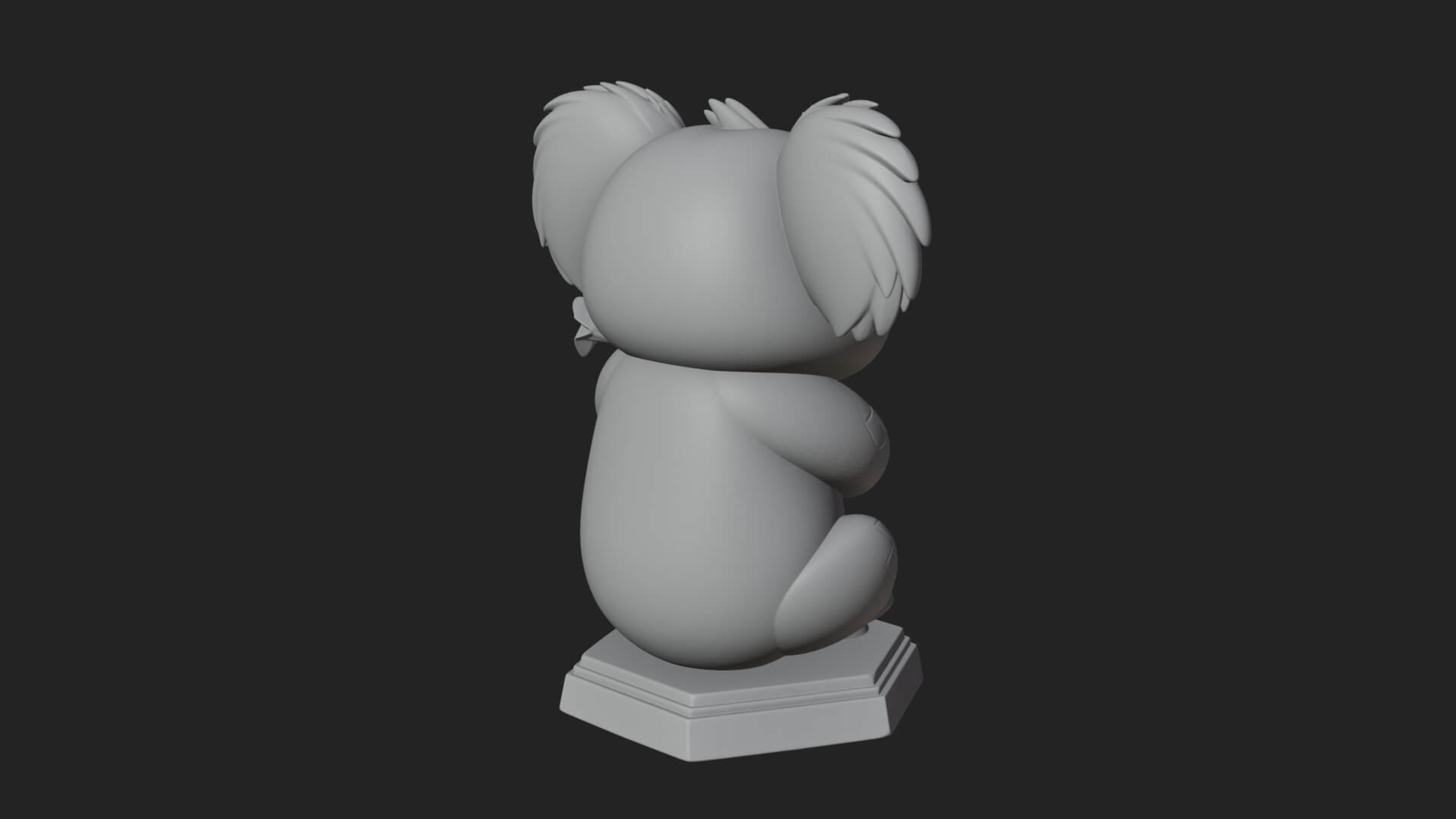 Koala on Branch Statue Design 4 3D Print Model 3D Model