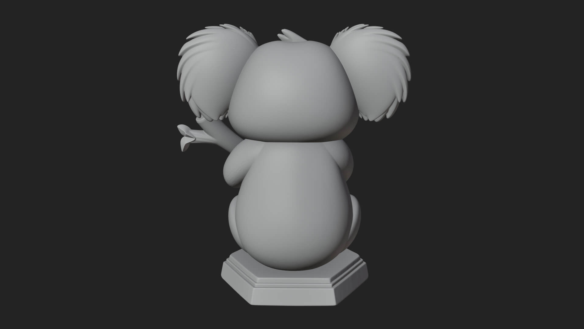 Koala on Branch Statue Design 4 3D Print Model 3D Model