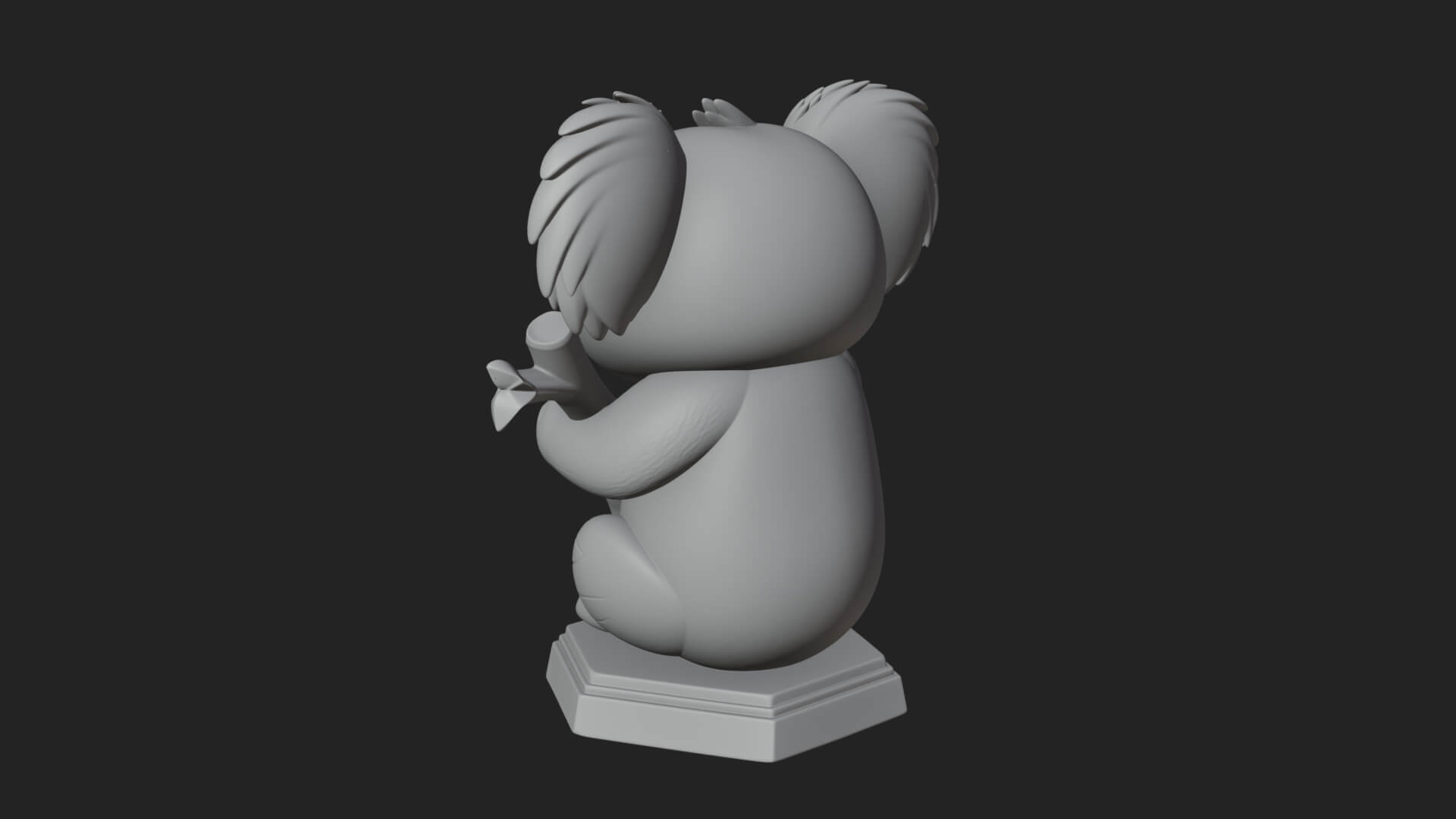 Koala on Branch Statue Design 4 3D Print Model 3D Model