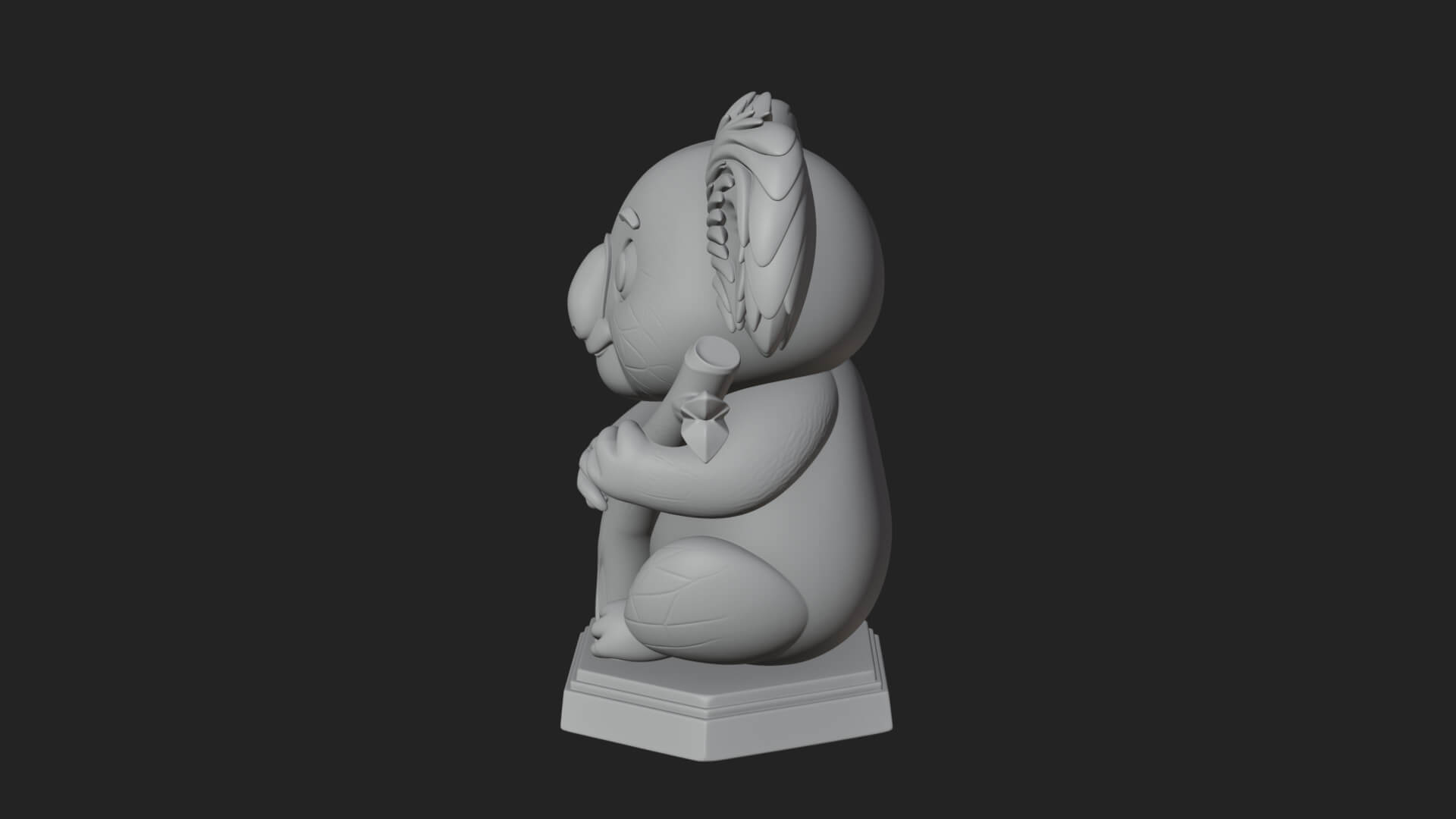 Koala on Branch Statue Design 4 3D Print Model 3D Model