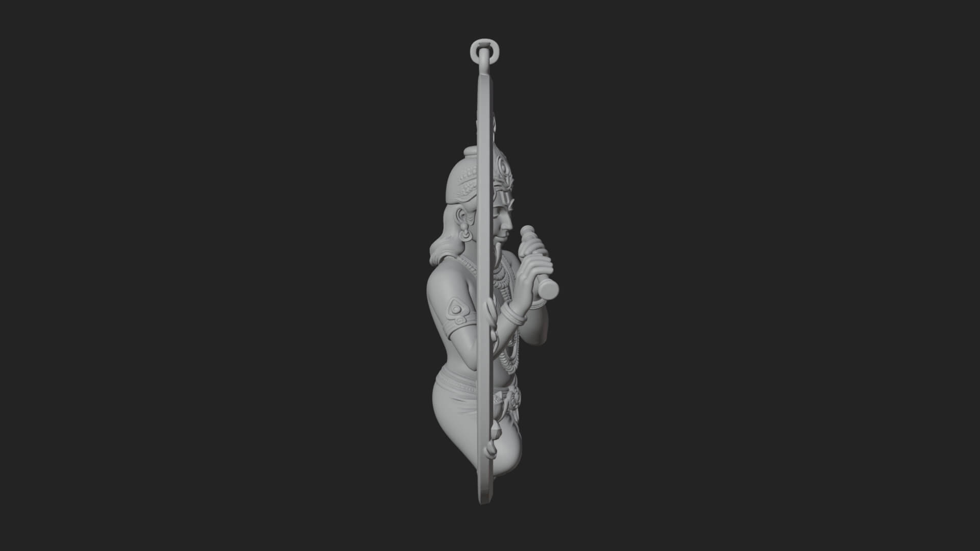 Krishna with Flute Pendant Design 1 3D Print Model 3D Model