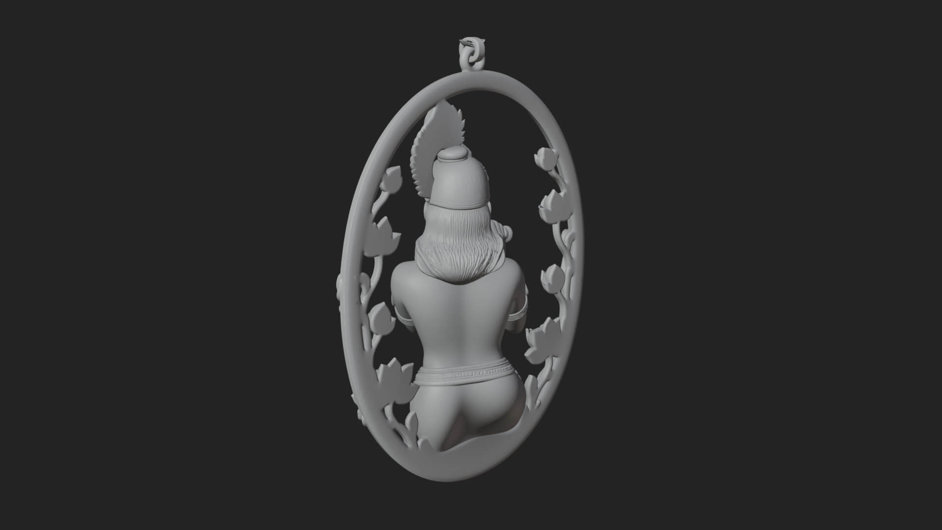 Krishna with Flute Pendant Design 1 3D Print Model 3D Model