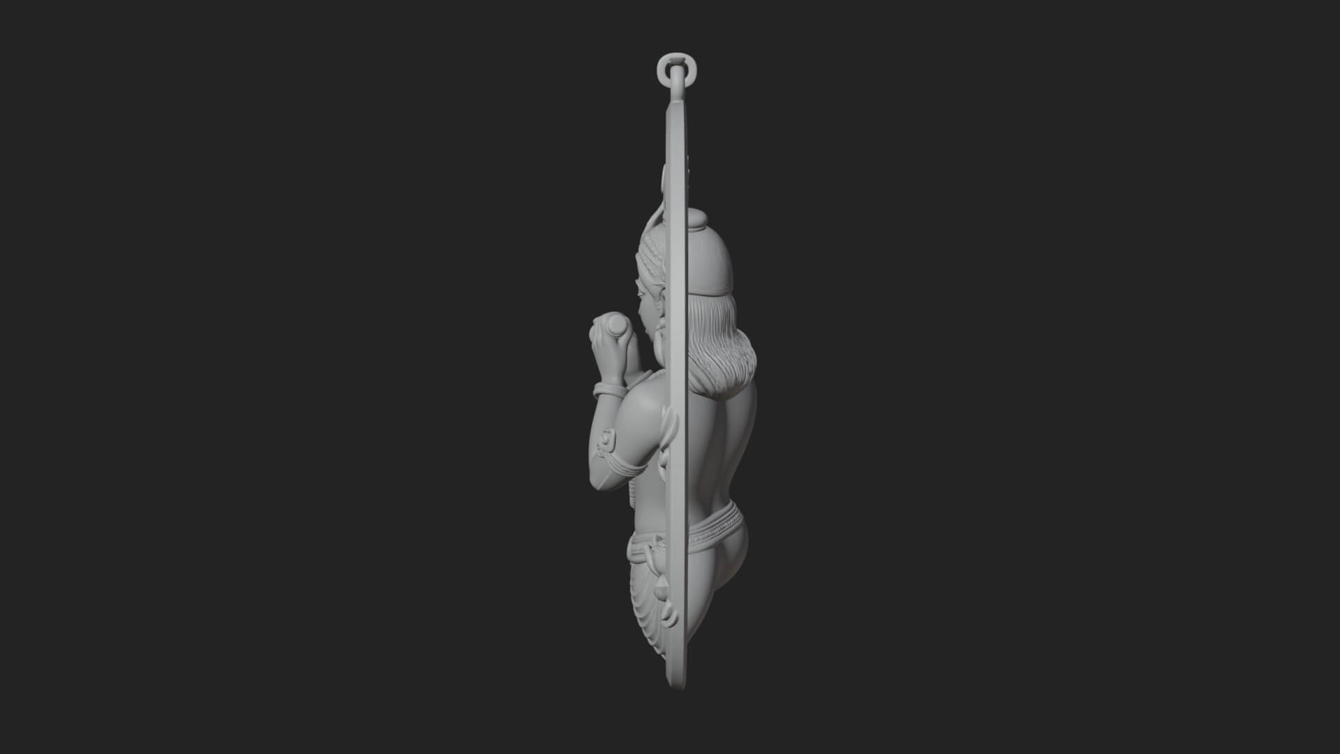 Krishna with Flute Pendant Design 1 3D Print Model 3D Model