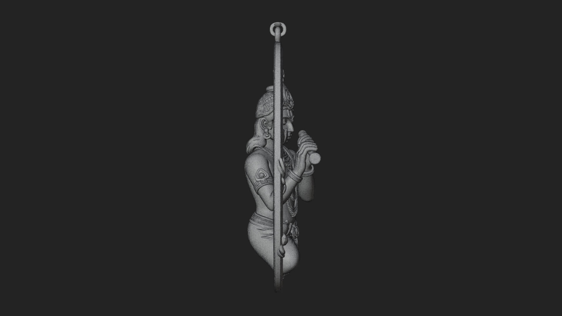 Krishna with Flute Pendant Design 1 3D Print Model 3D Model