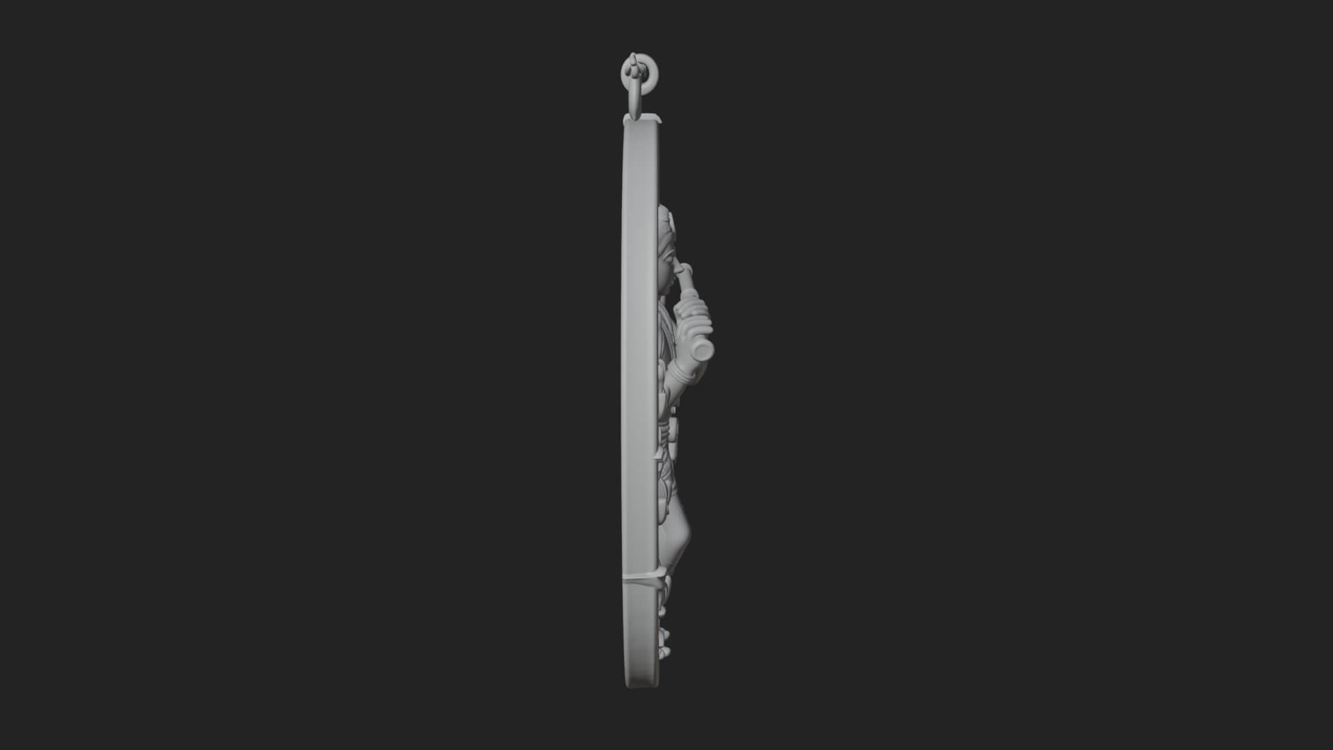 Krishna with Flute Pendant Design 2 3D Print Model 3D Model