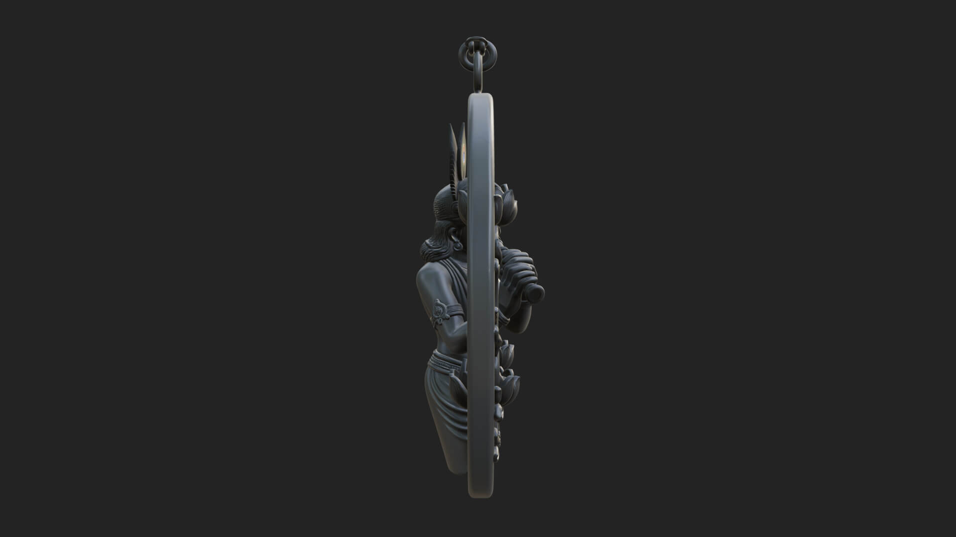 Krishna with Flute Pendant Design 3 3D Print Model 3D Model
