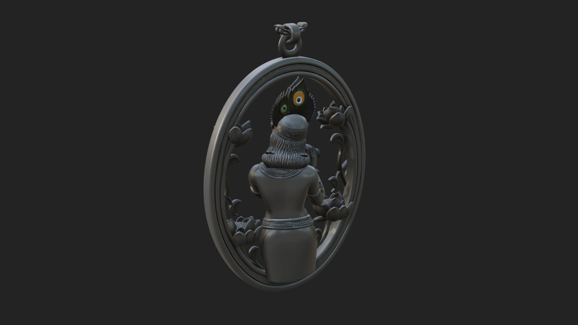 Krishna with Flute Pendant Design 3 3D Print Model 3D Model