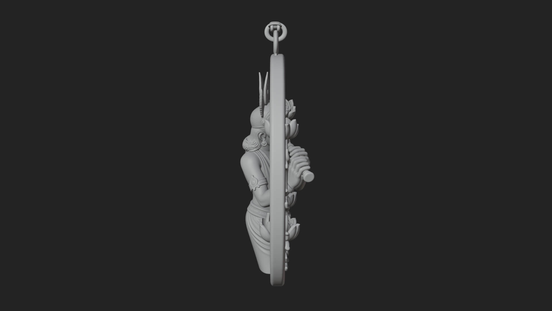 Krishna with Flute Pendant Design 3 3D Print Model 3D Model