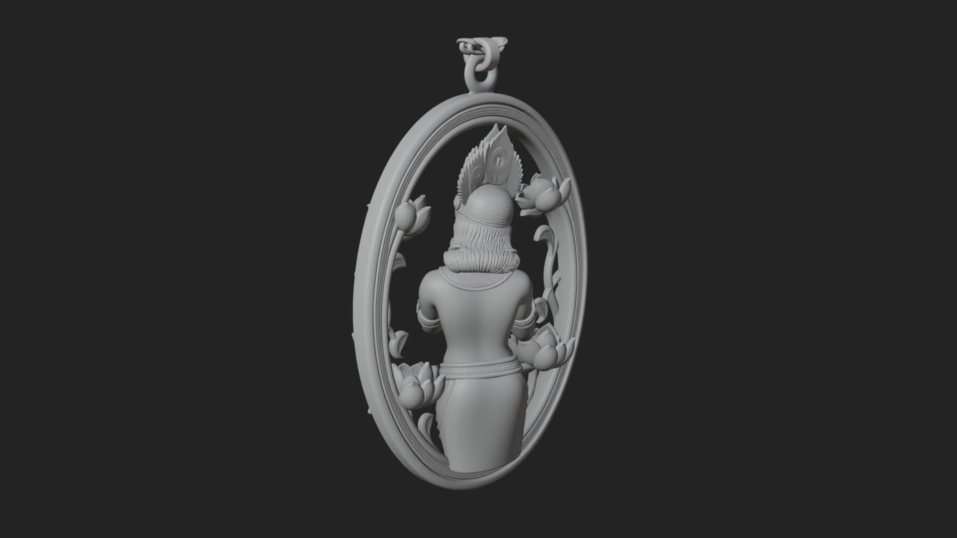 Krishna with Flute Pendant Design 3 3D Print Model 3D Model