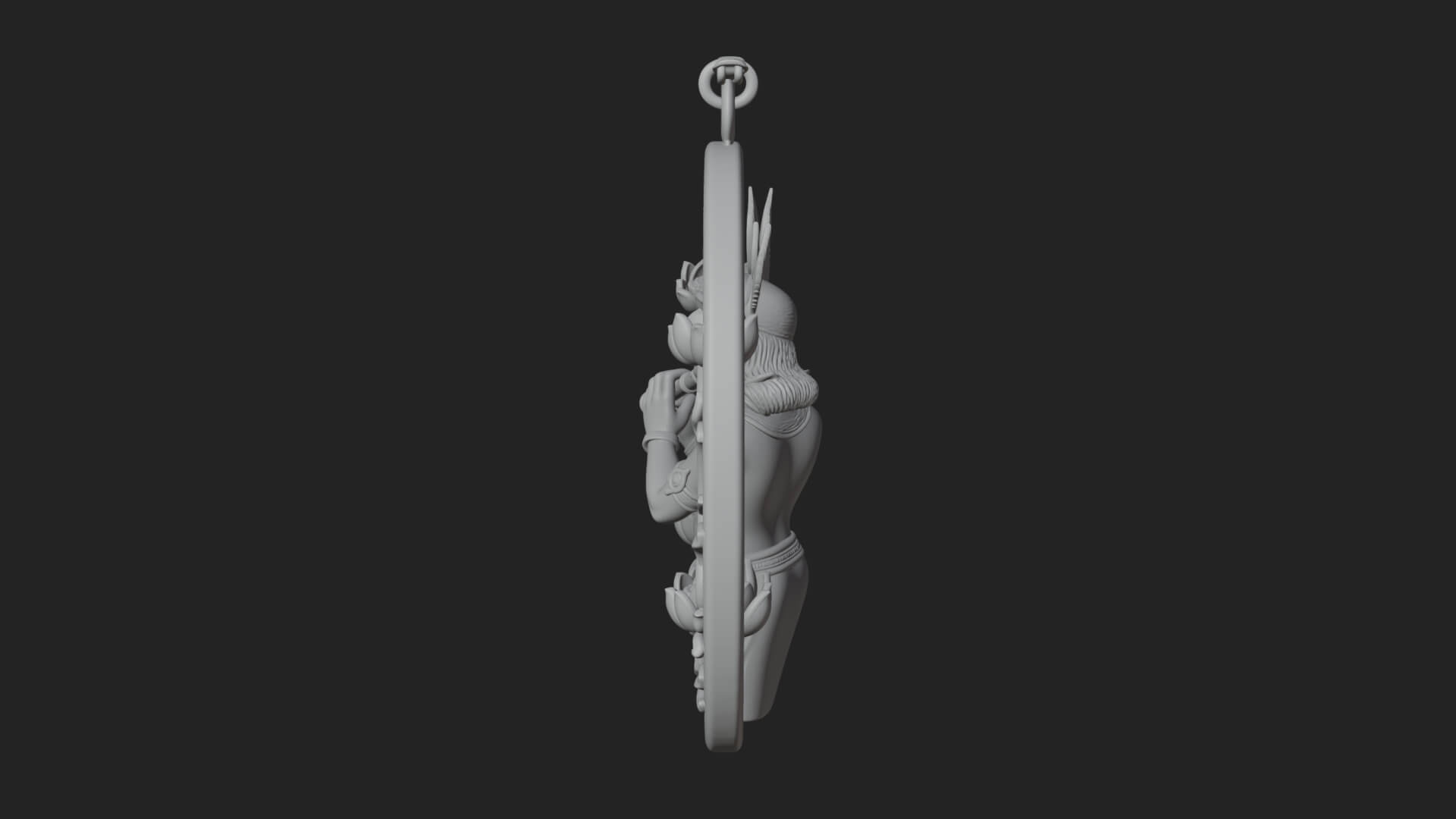 Krishna with Flute Pendant Design 3 3D Print Model 3D Model