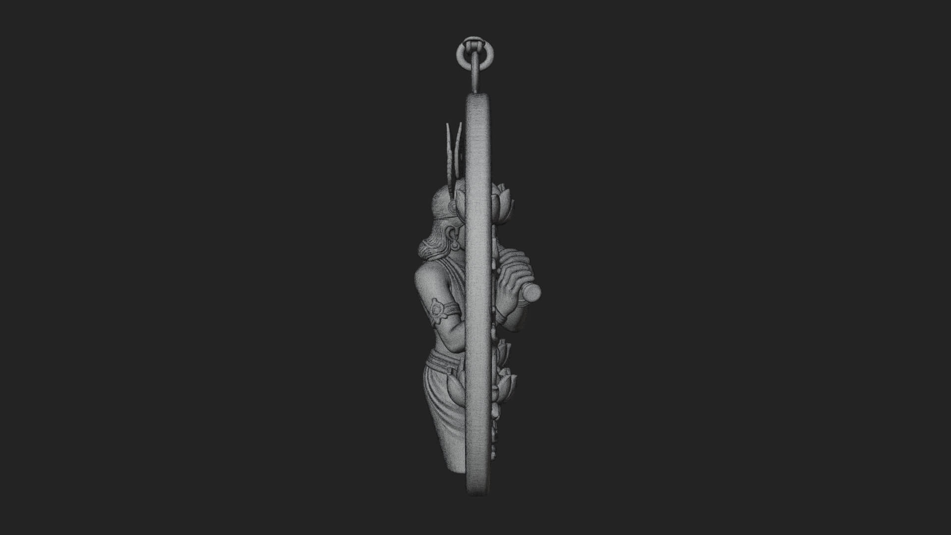 Krishna with Flute Pendant Design 3 3D Print Model 3D Model