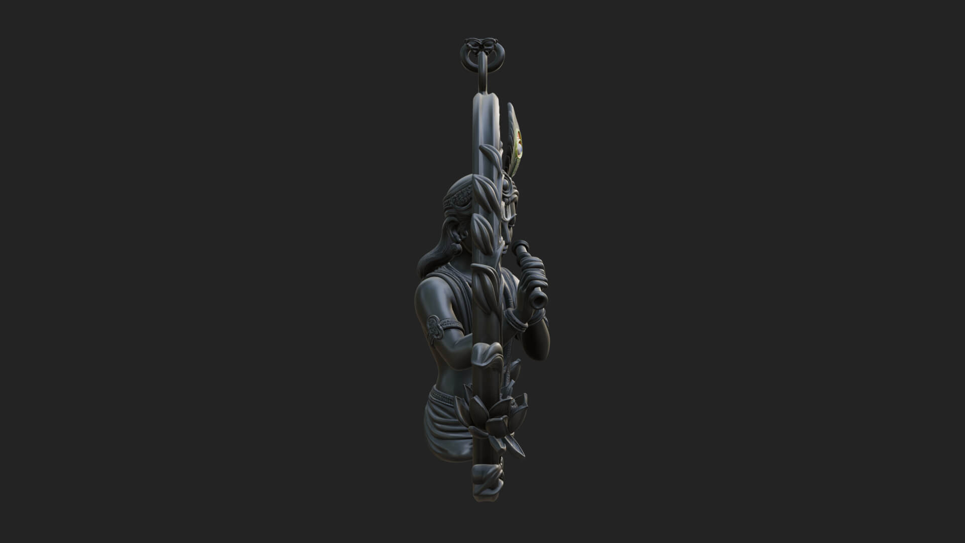 Krishna with Flute Pendant Design 4 3D Print Model 3D Model