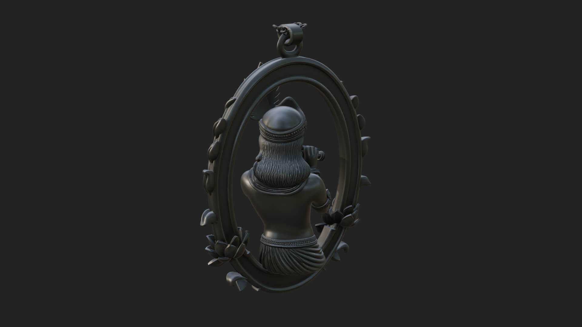 Krishna with Flute Pendant Design 4 3D Print Model 3D Model
