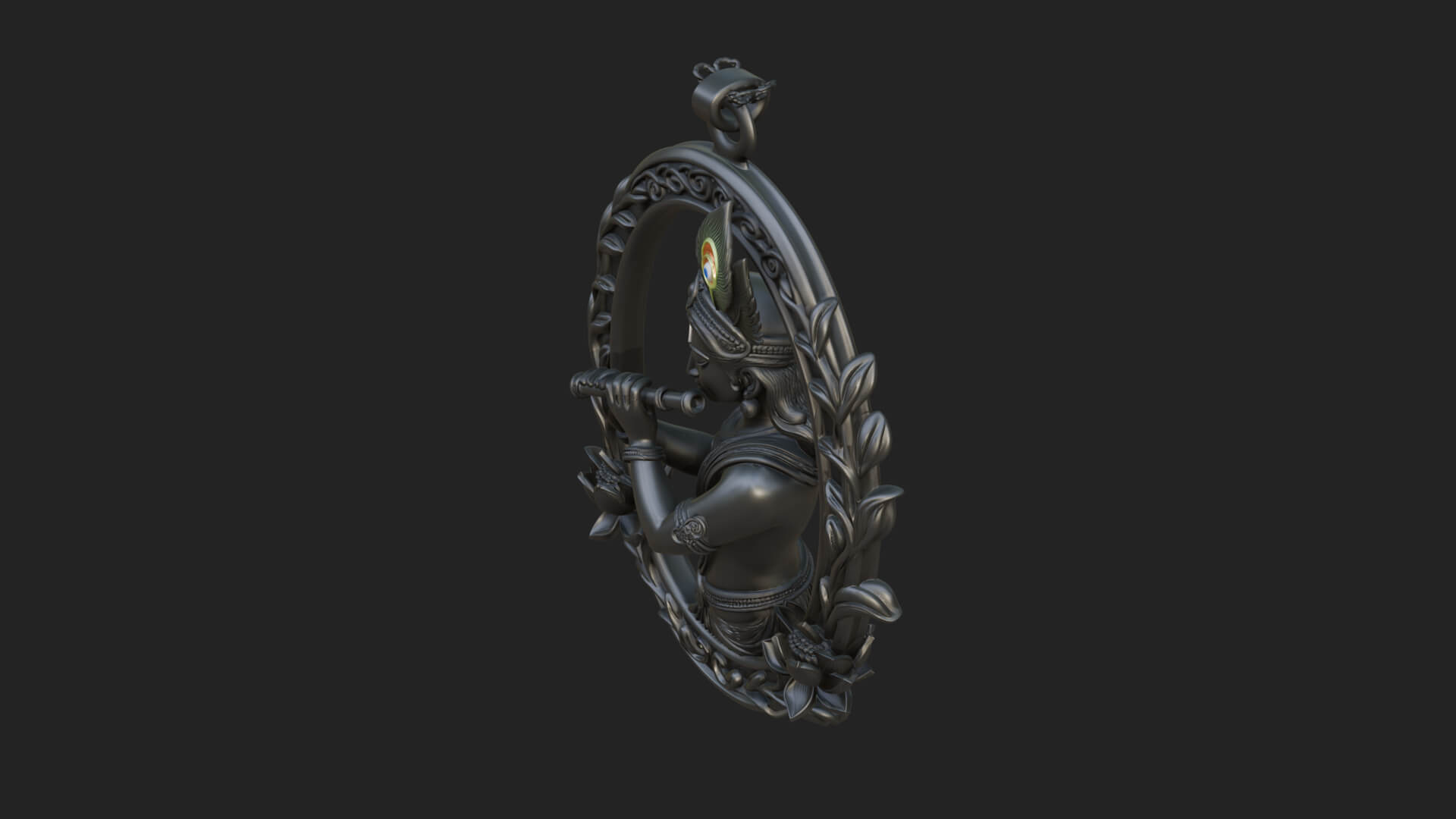 Krishna with Flute Pendant Design 4 3D Print Model 3D Model