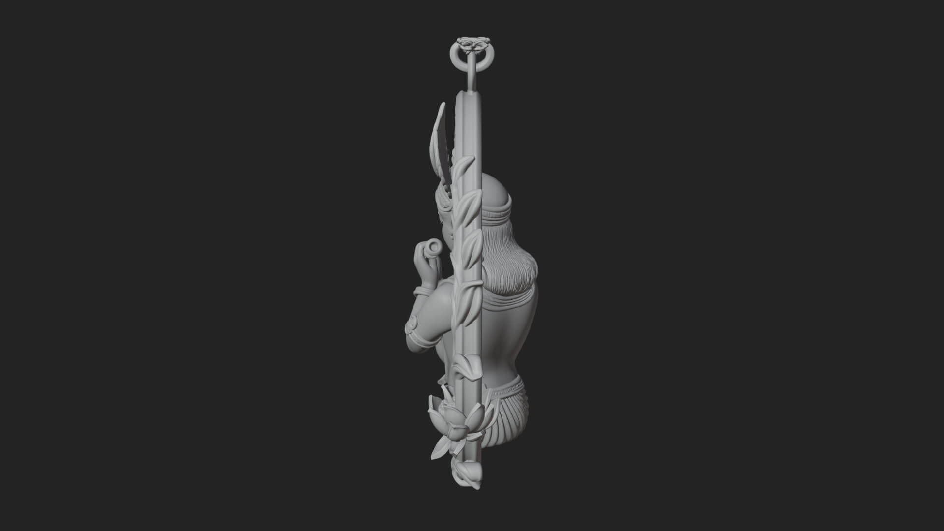 Krishna with Flute Pendant Design 4 3D Print Model 3D Model