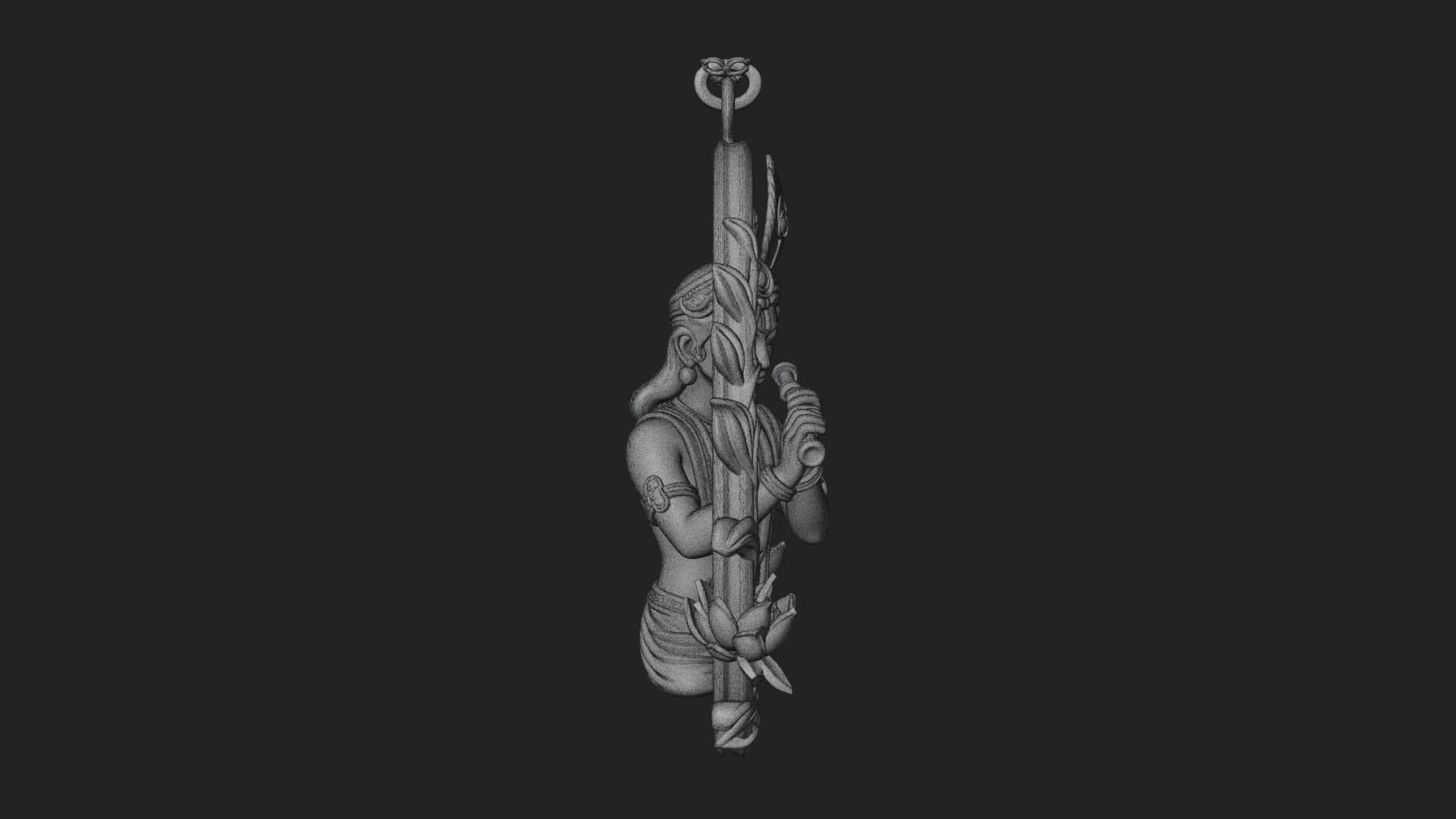 Krishna with Flute Pendant Design 4 3D Print Model 3D Model