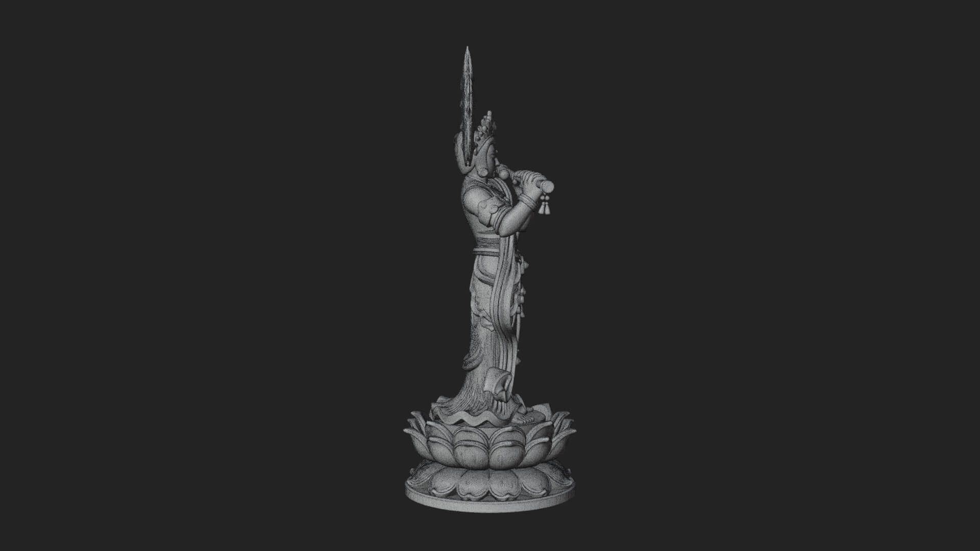 Krishna with Flute Statue Design 1 3D Print Model 3D Model