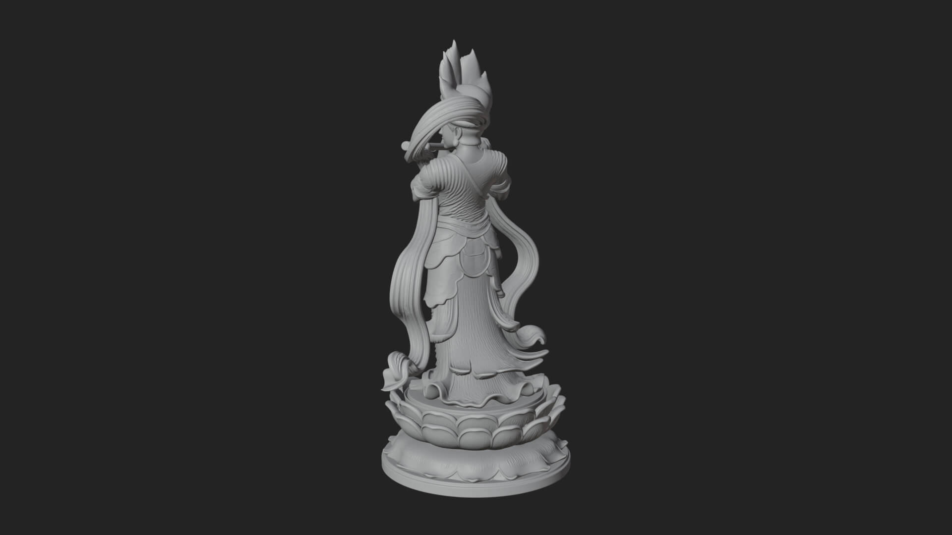 Krishna with Flute Statue Design 2 3D Print Model 3D Model