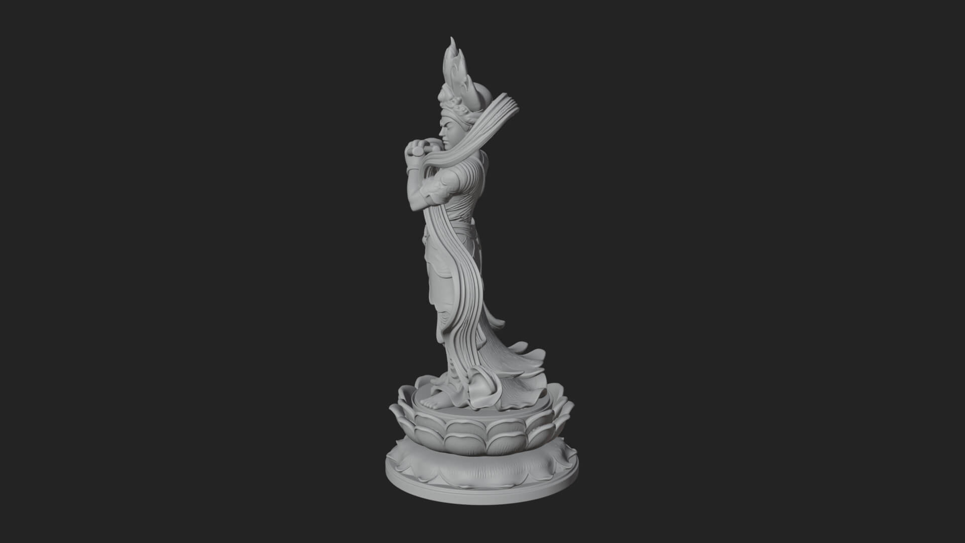 Krishna with Flute Statue Design 2 3D Print Model 3D Model