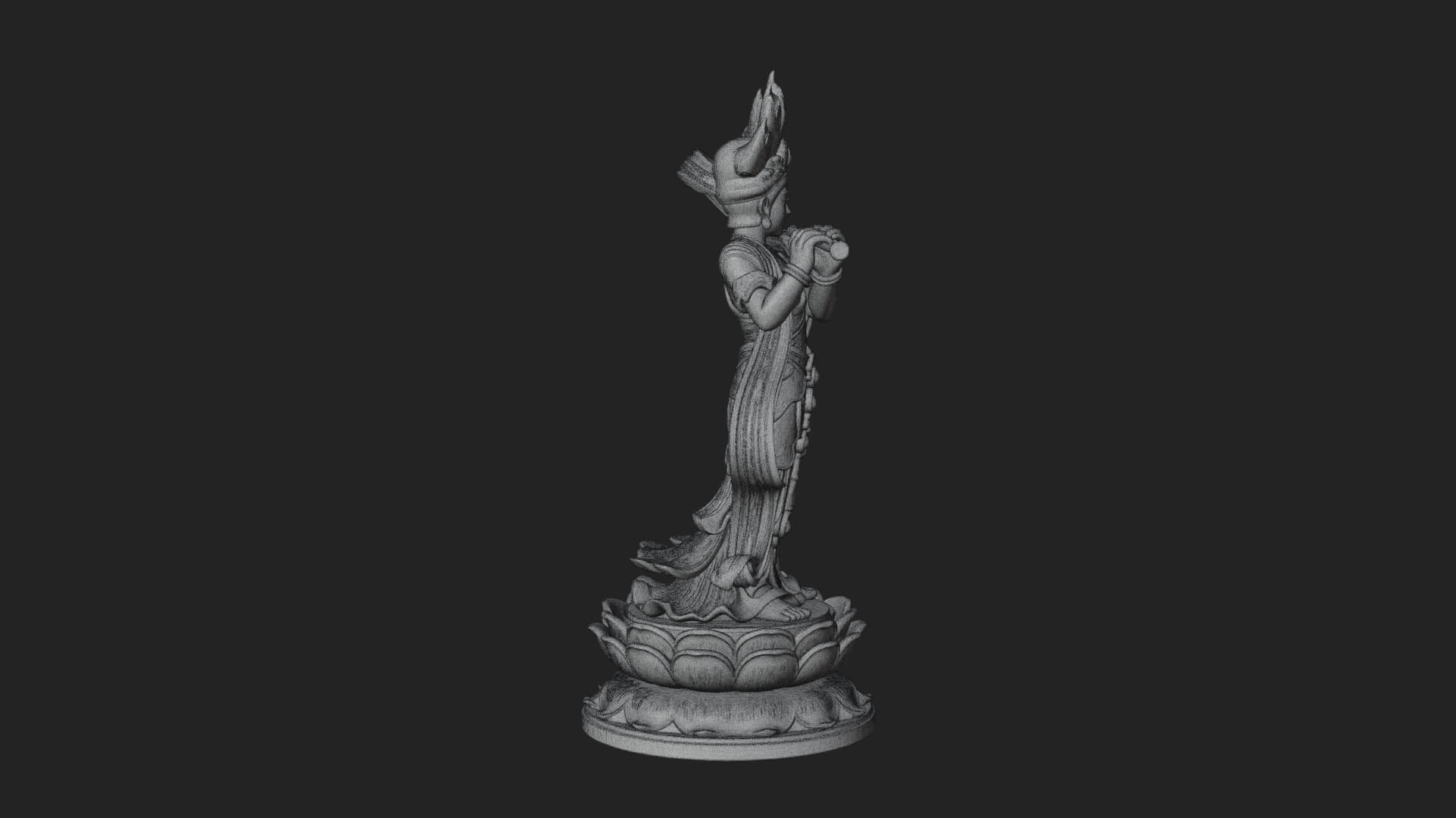 Krishna with Flute Statue Design 2 3D Print Model 3D Model