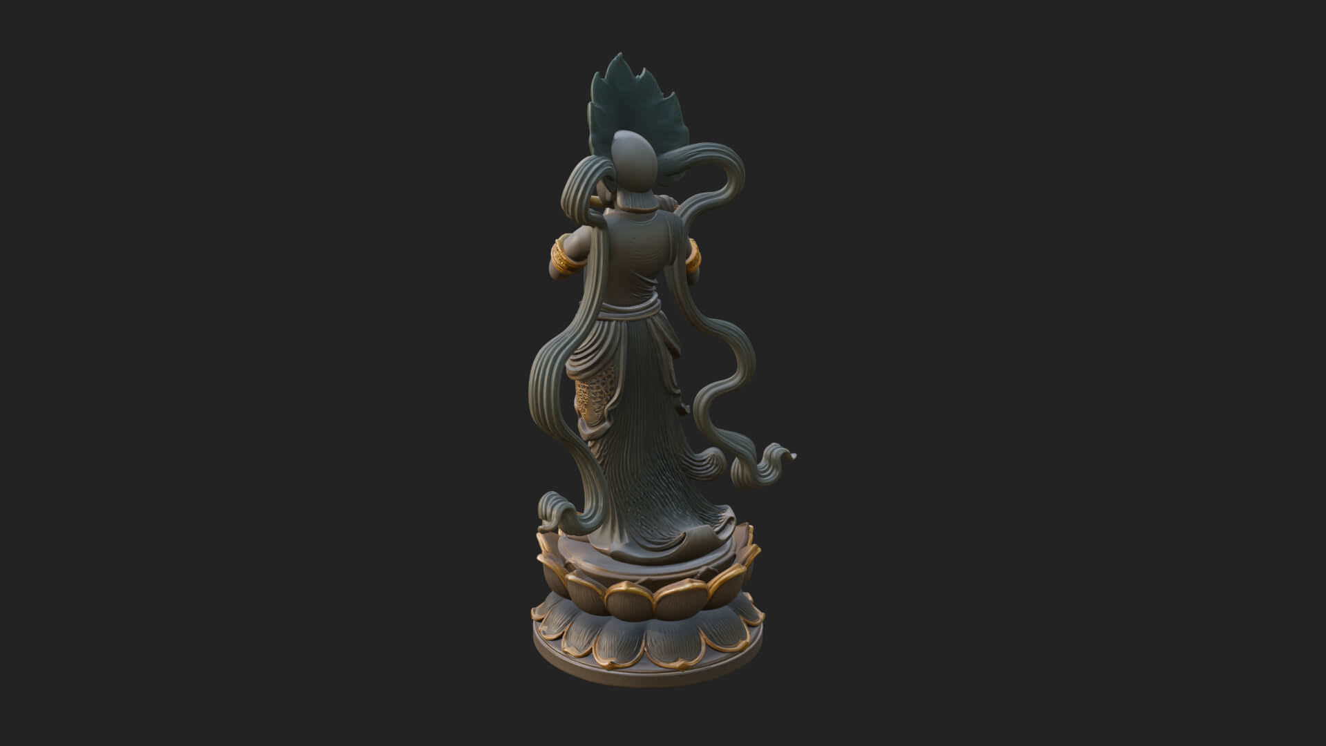 Krishna with Flute Statue Design 3 3D Print Model 3D Model