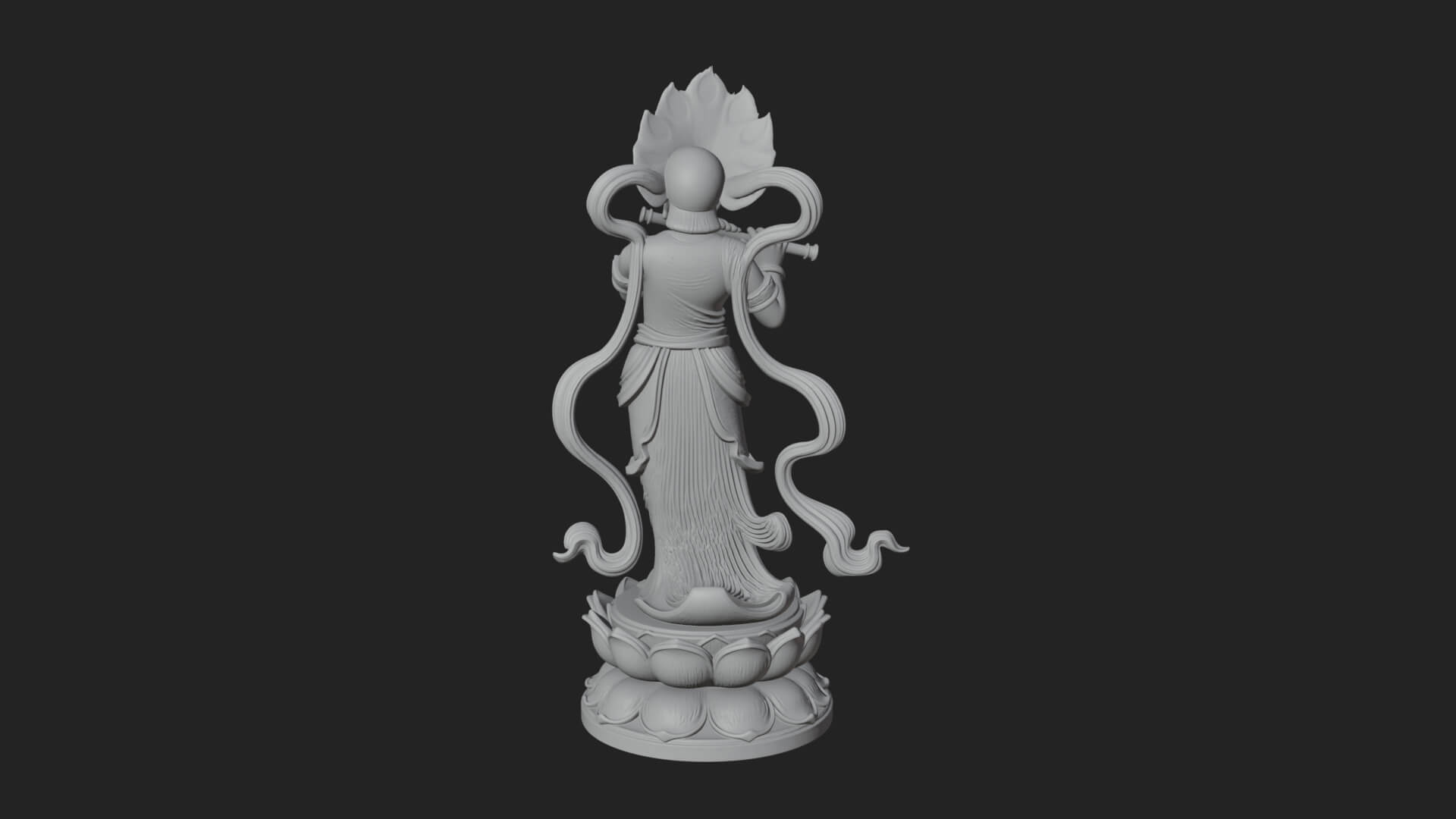 Krishna with Flute Statue Design 3 3D Print Model 3D Model
